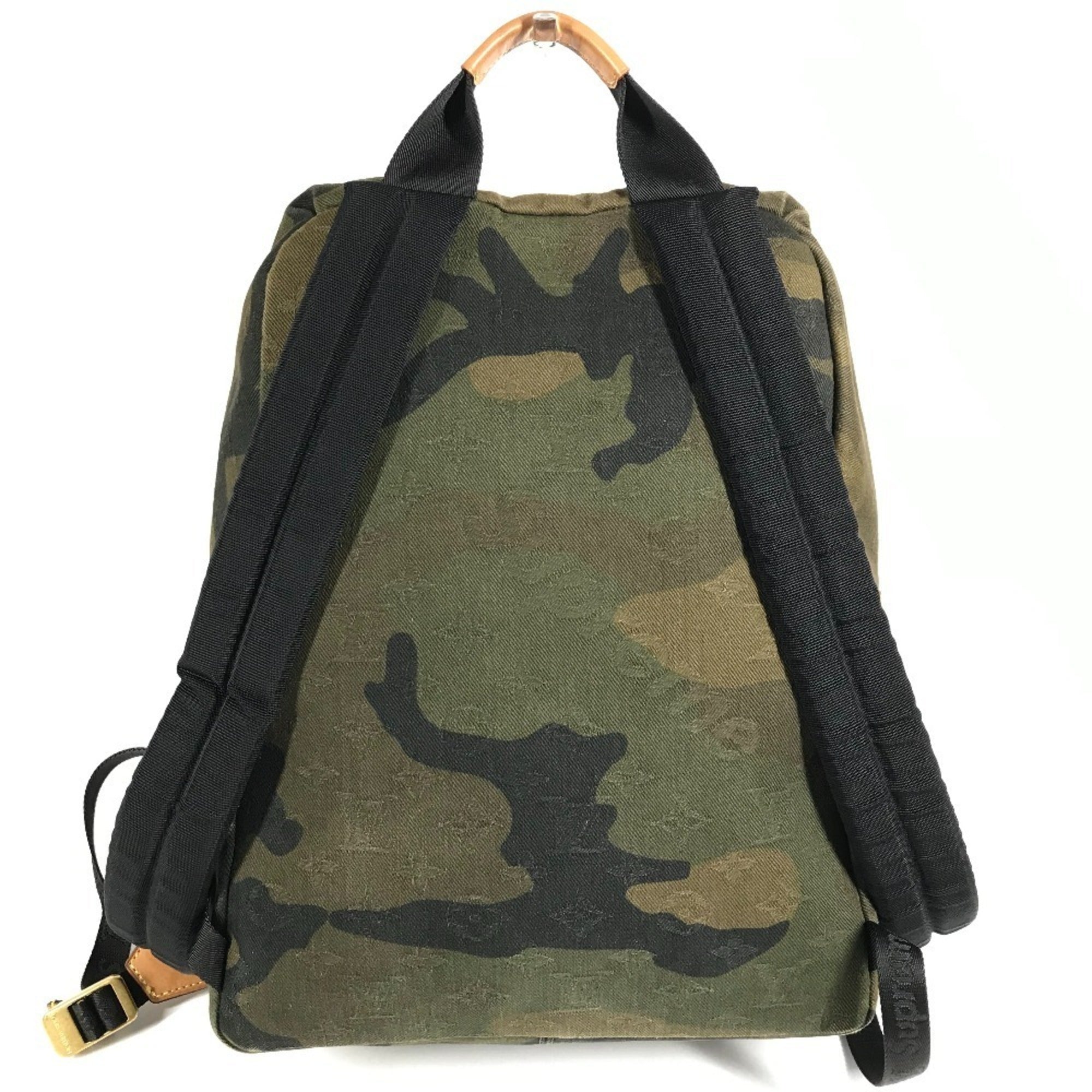 Louis Vuitton Camouflage Green Canvas Backpack (Pre-Owned)