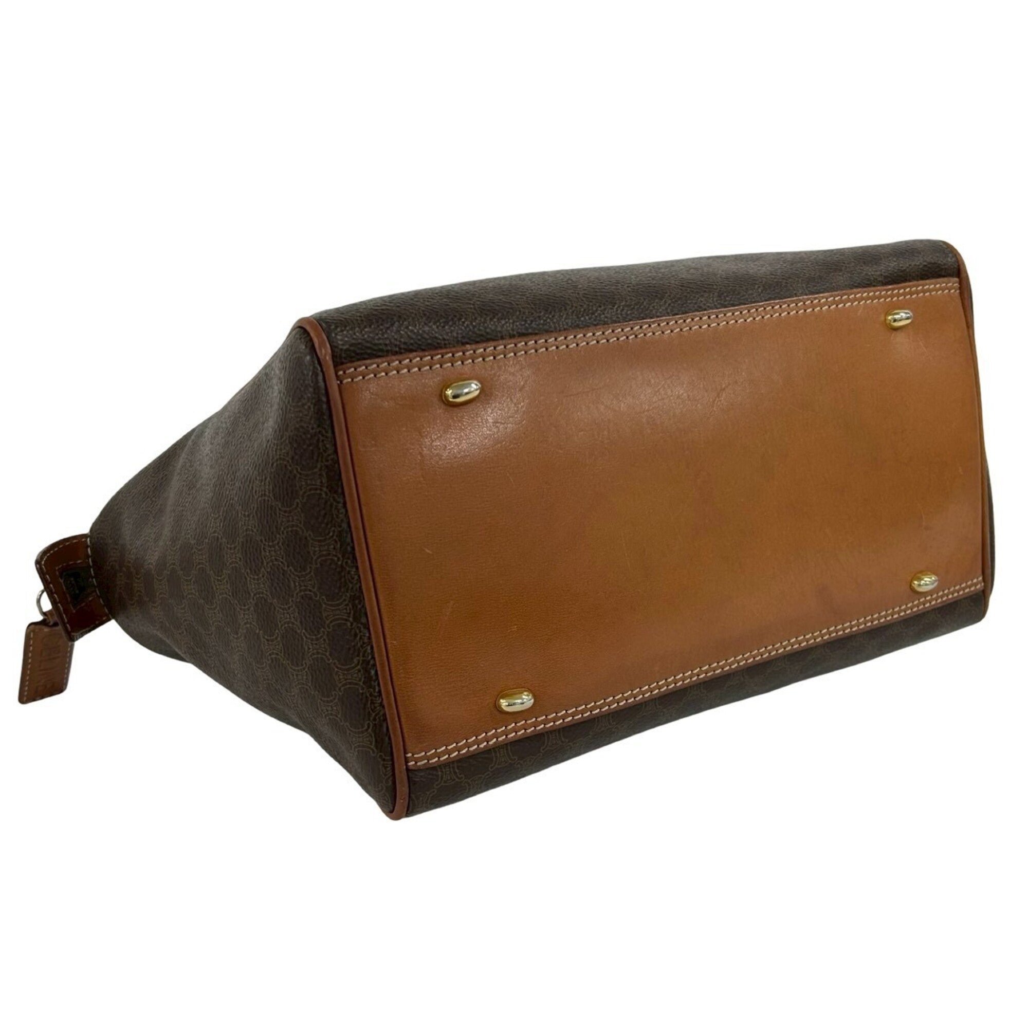 Celine Brown Pvc Leather Boston Bag Handbag Shoulder Bag (Pre-Owned)