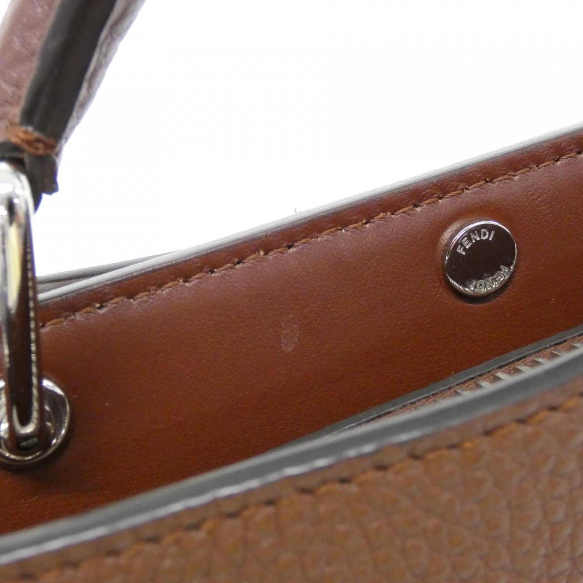 Fendi Brown Leather Handbag Pouch (Pre-Owned)