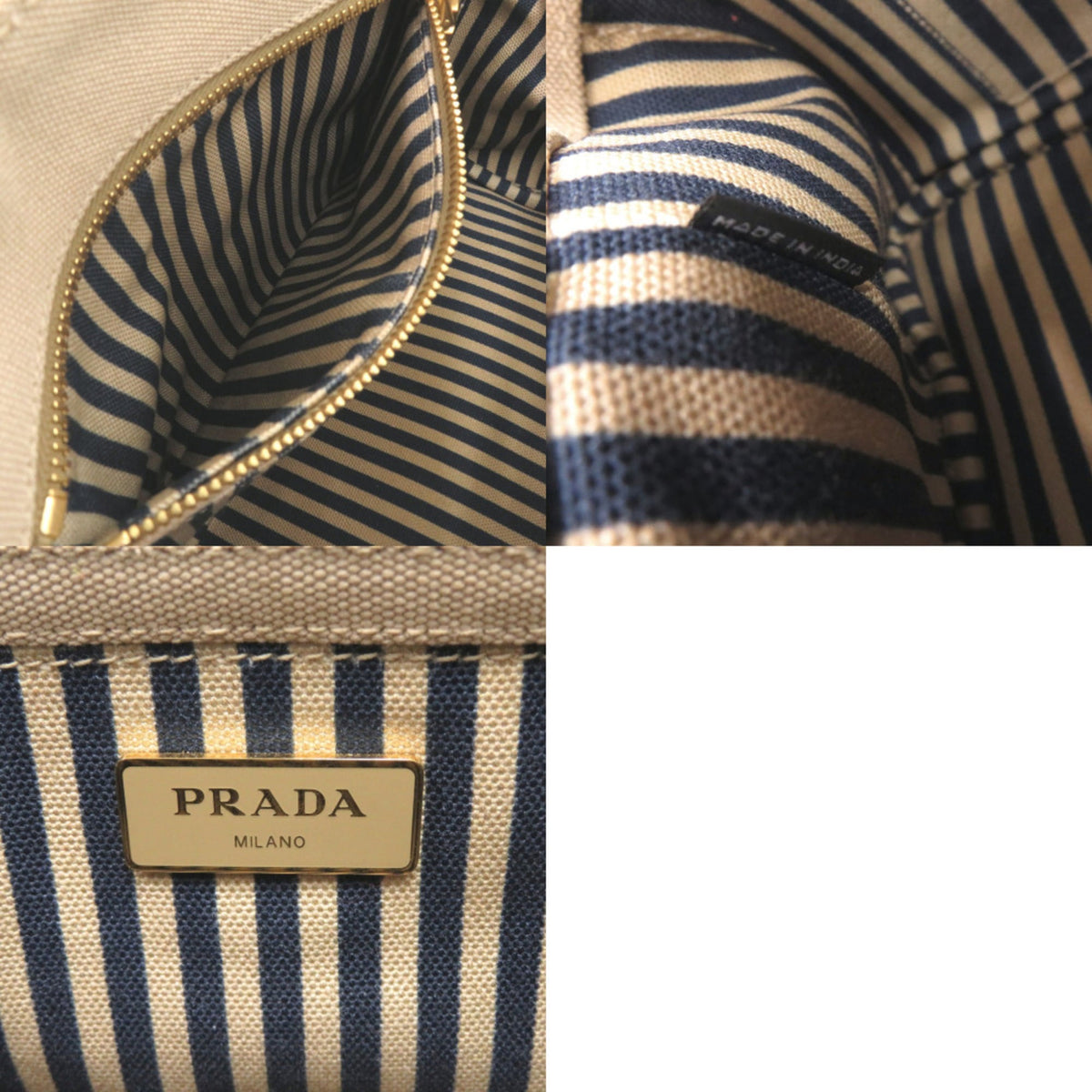 Prada Beige Canvas Tote Bag (Pre-Owned)