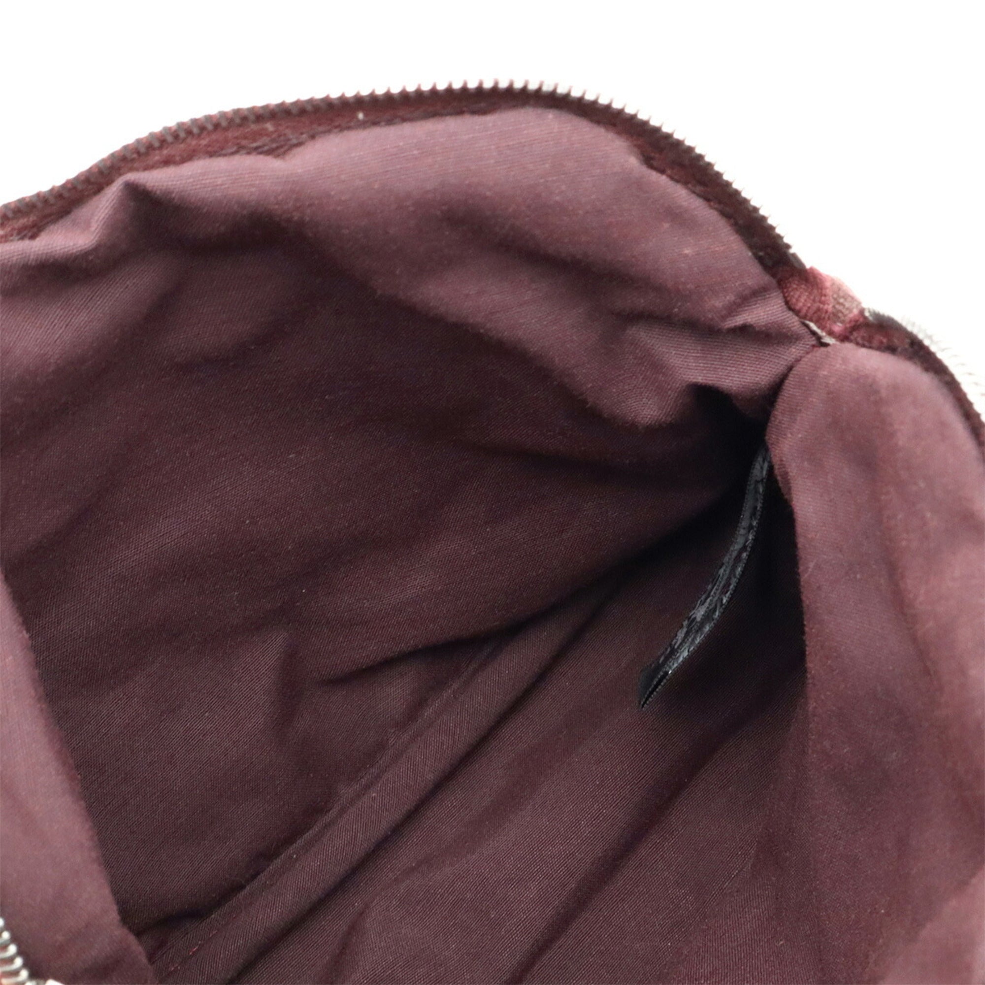 Hermes Burgundy Canvas Handbag Pouch (Pre-Owned)