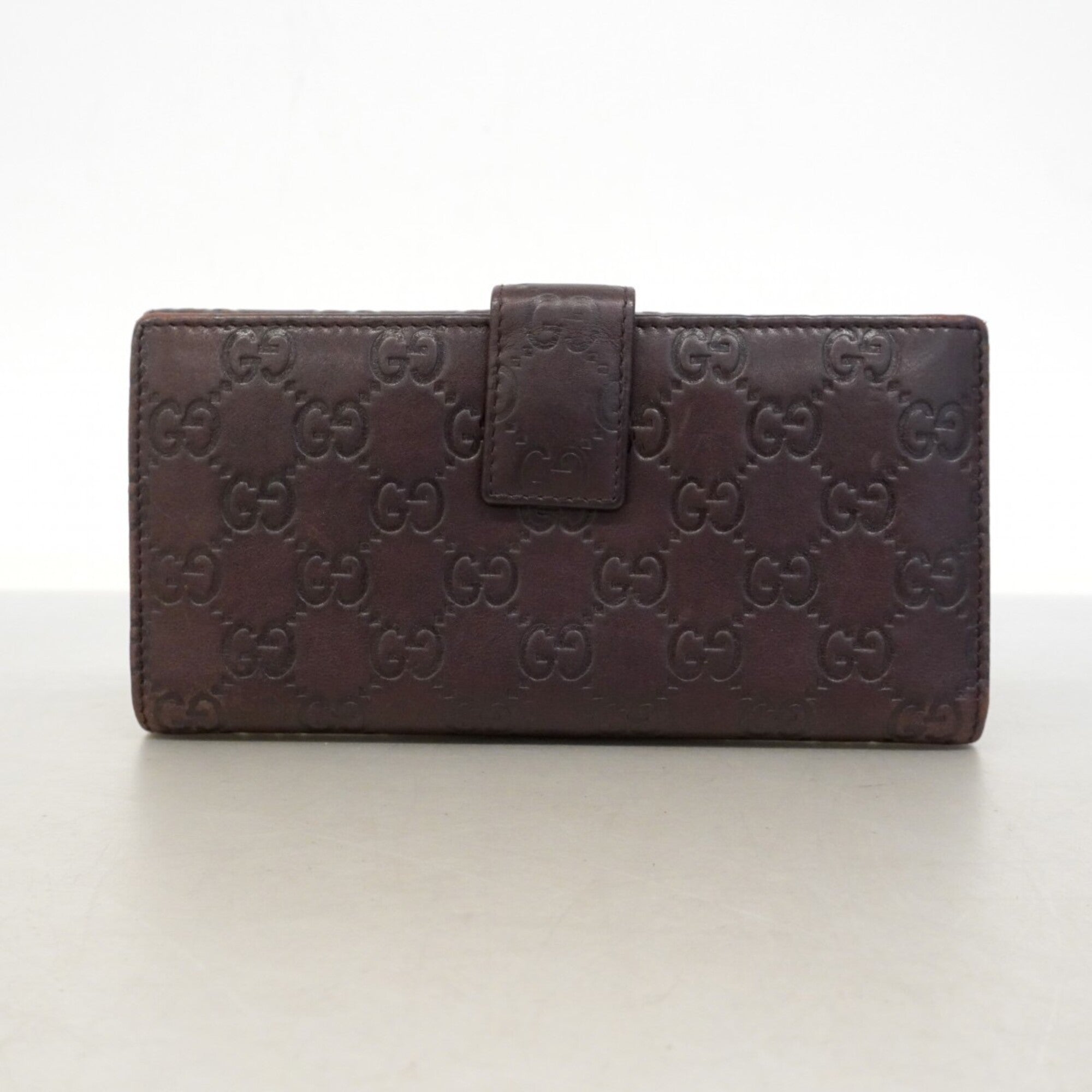 Gucci Brown Leather Long Wallet (Bi-Fold) (Pre-Owned)