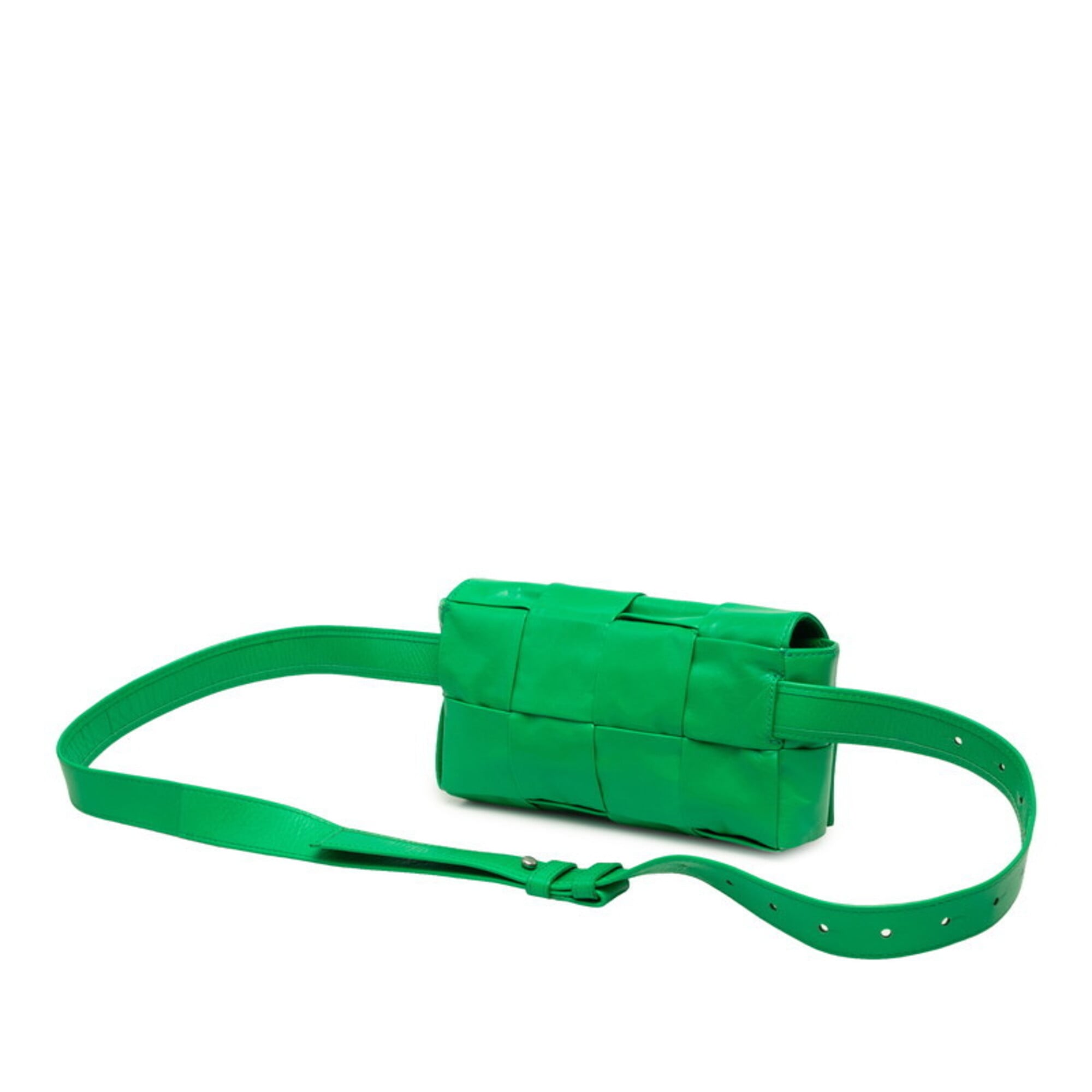 Bottega Veneta Green Leather Fanny Pack Sling Bag (Pre-Owned)