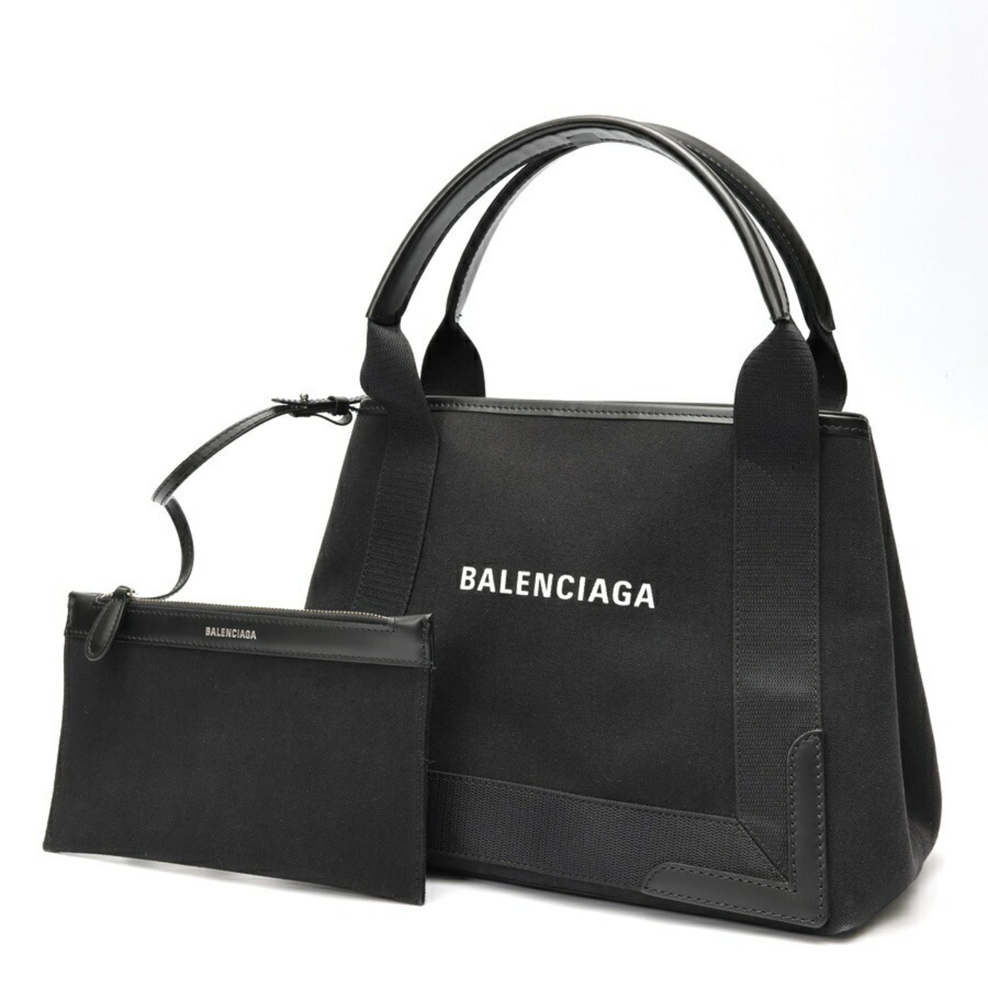 Balenciaga Black Canvas Leather Tote Bag (Pre-Owned)