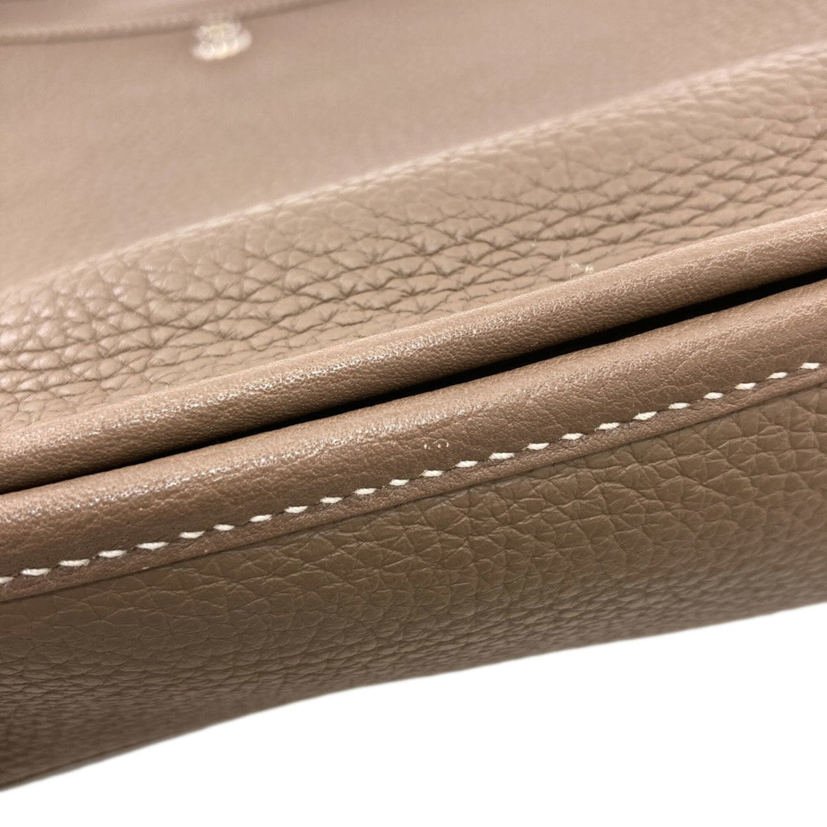 Hermes Etoupe Gray Taurillon Clemence Leather Shoulder Bag (Pre-Owned)