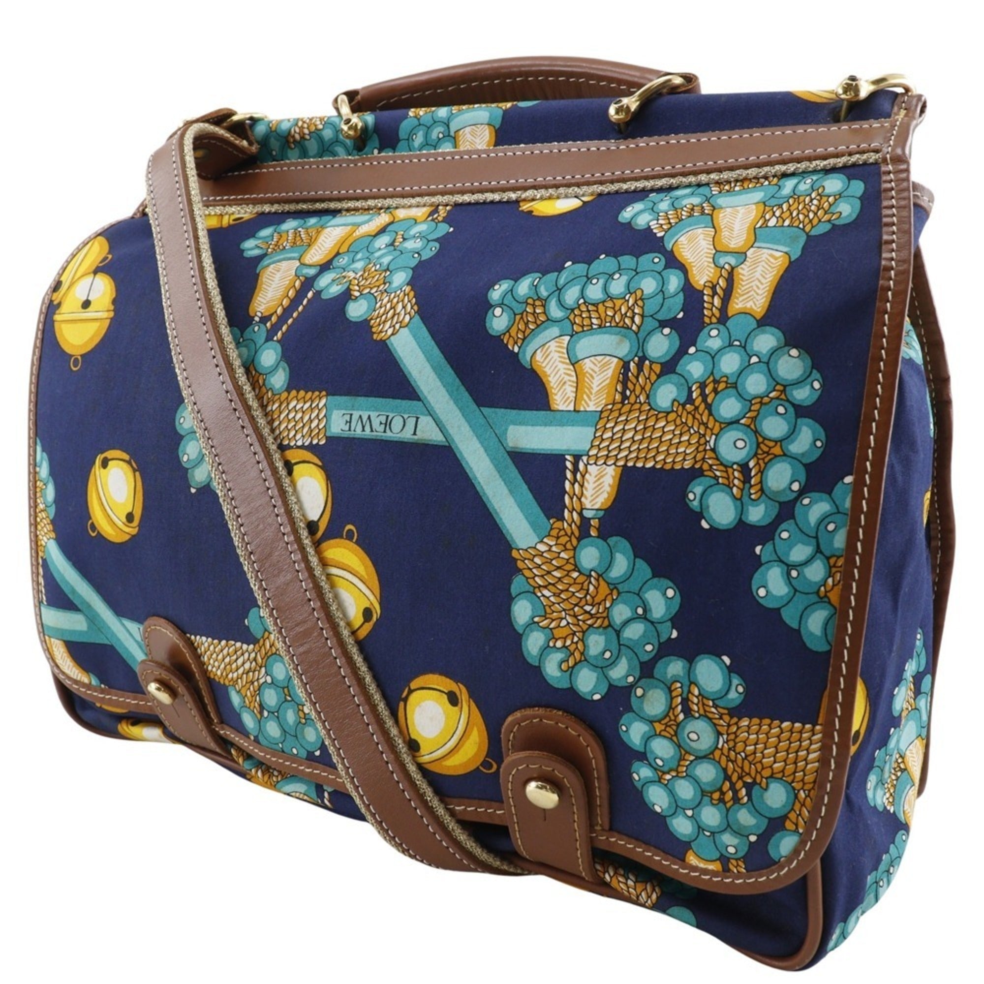 Loewe Navy Canvas Shoulder Bag (Pre-Owned)