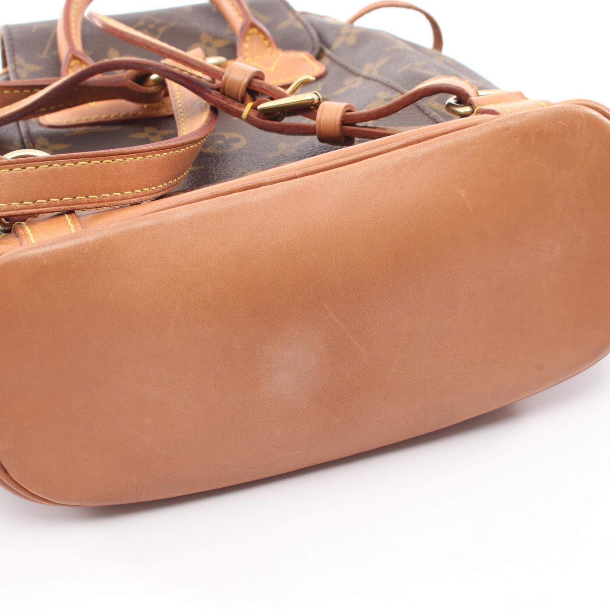 Louis Vuitton Brown Coated Canvas Leather Backpack Handbag (Pre-Owned)