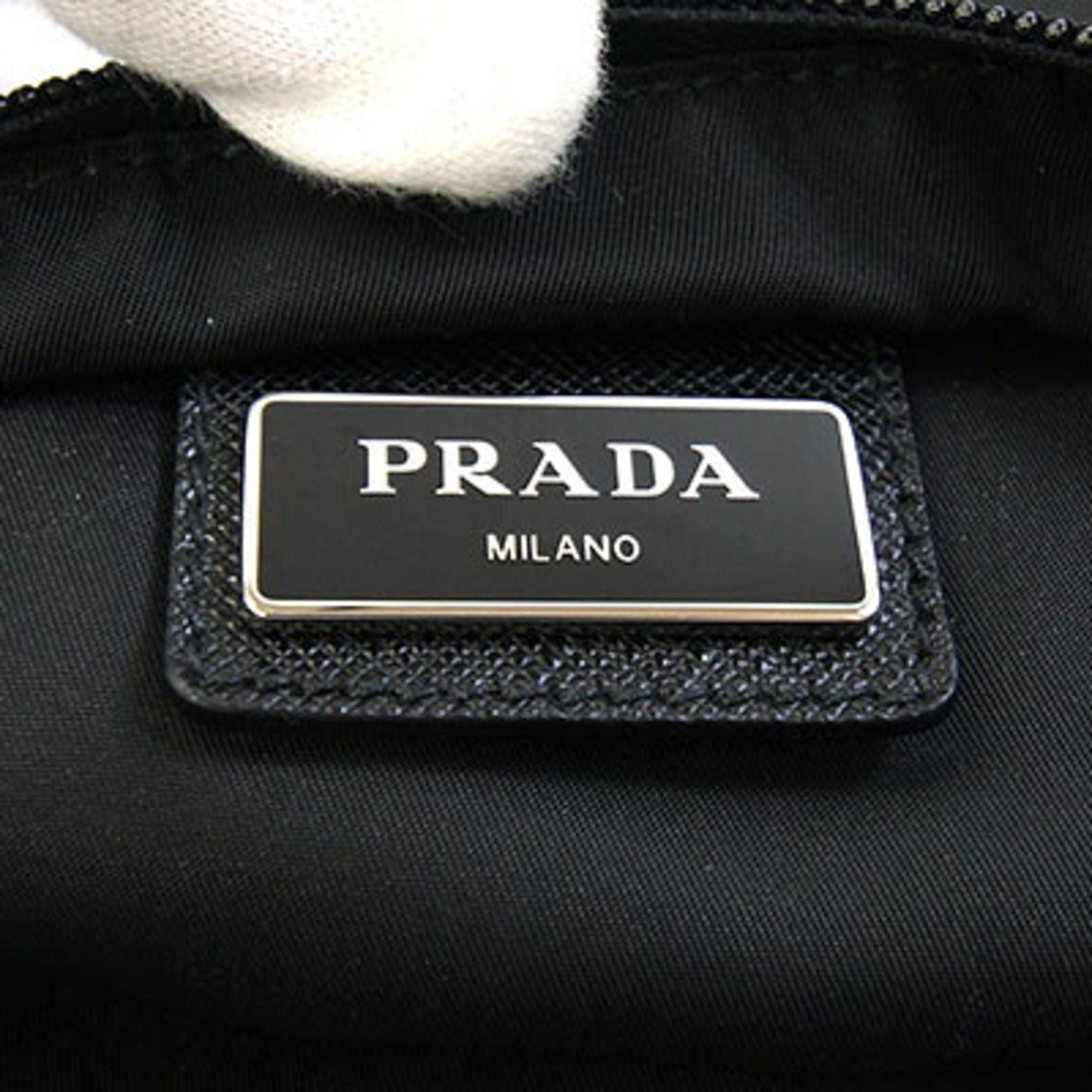 Prada Black Nylon Leather Shoulder Bag (Pre-Owned)