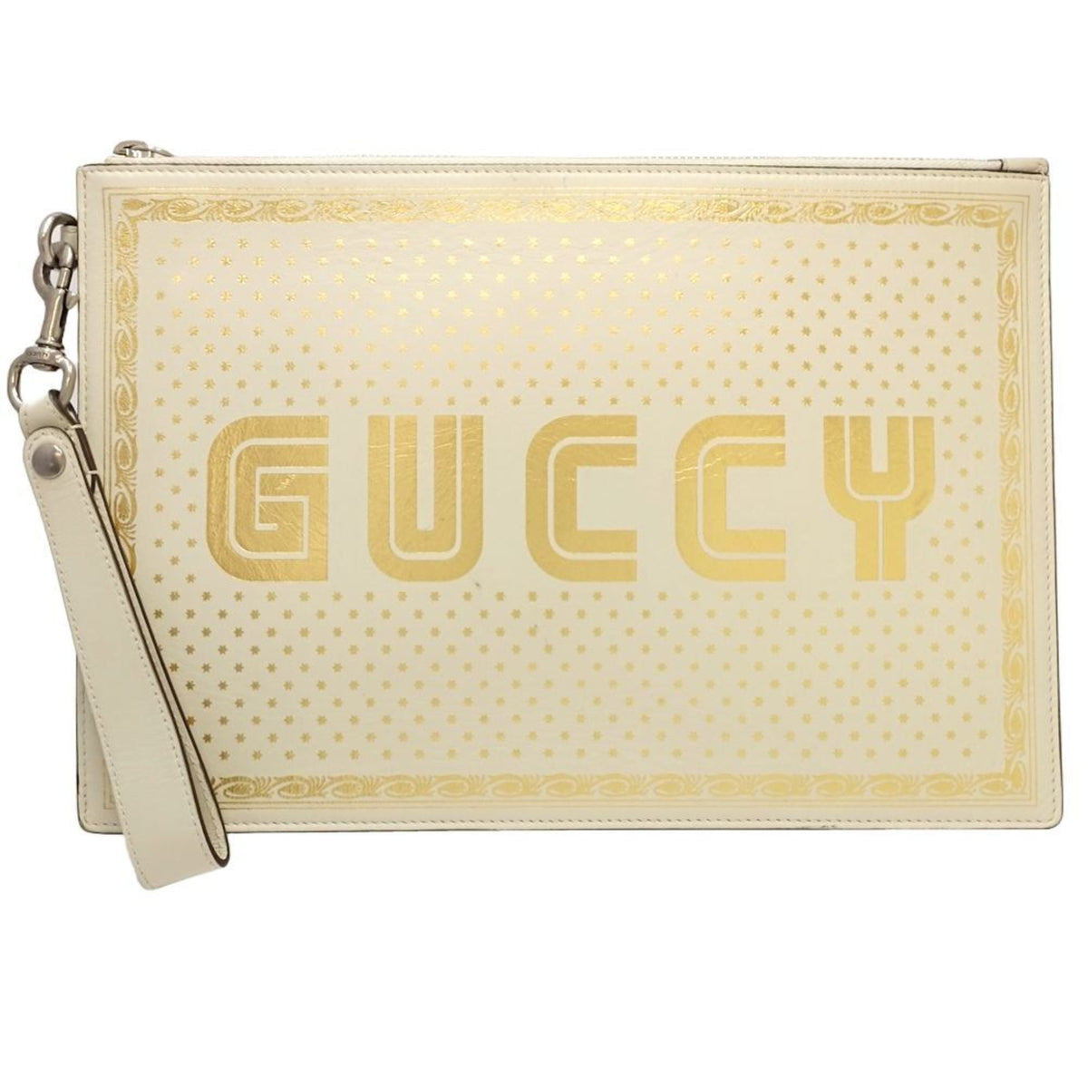 Gucci Ivory Leather Clutch Bag (Pre-Owned)