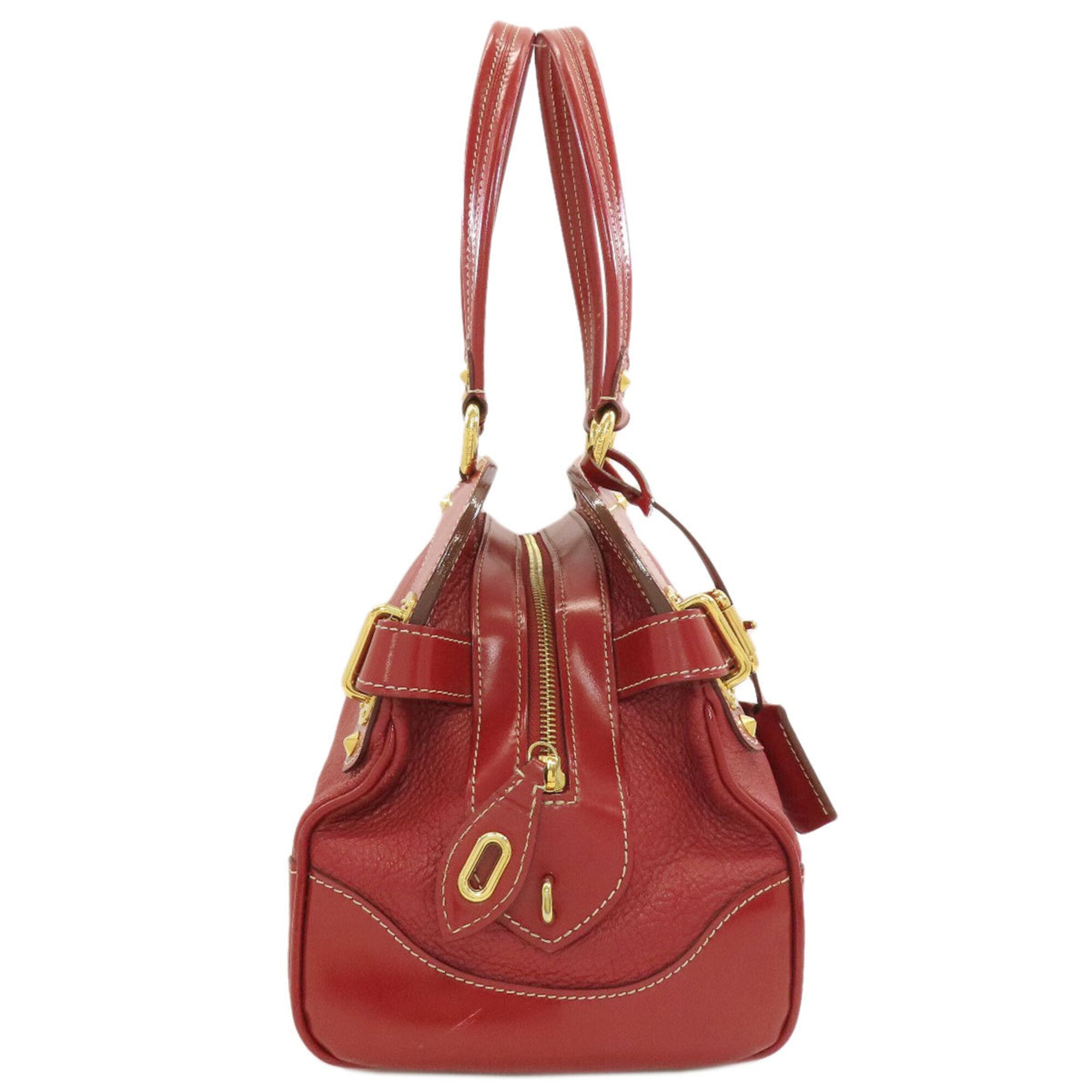 Louis Vuitton Red Color Suhali Leather Tote Bag (Pre-Owned)