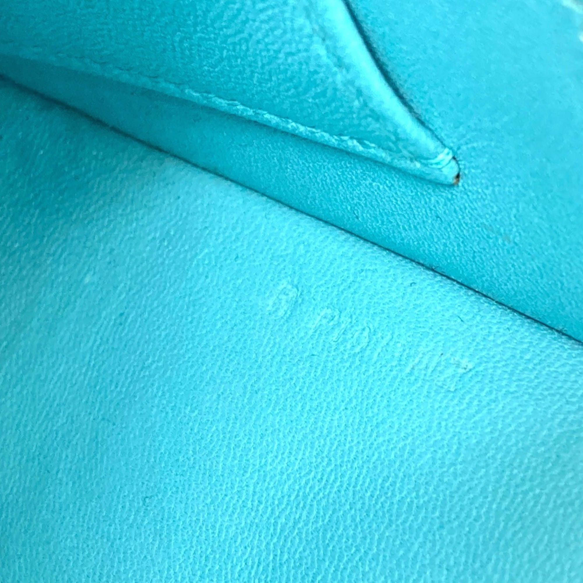 Hermes Blue Blue Atoll Tadelakt Leather Handbag Shoulder Bag (Pre-Owned)
