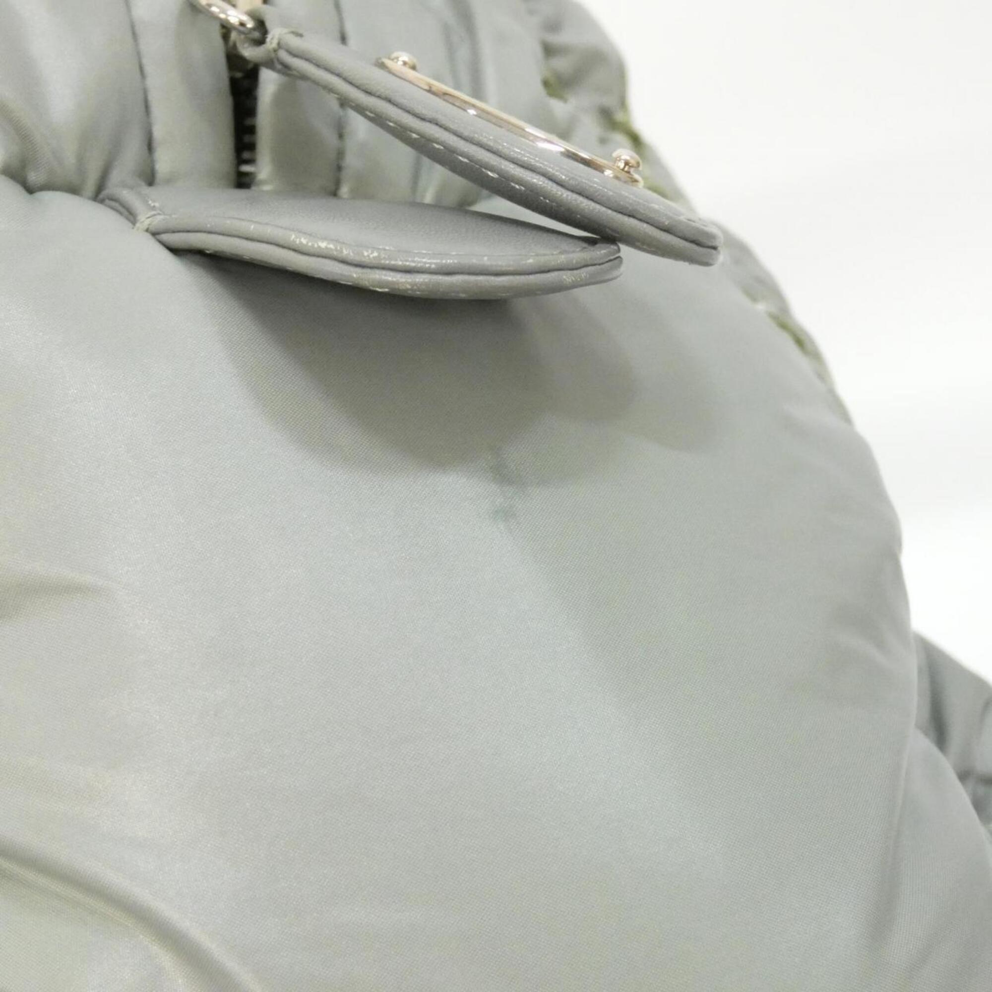 Chanel Gray Nylon Shoulder Bag (Pre-Owned)