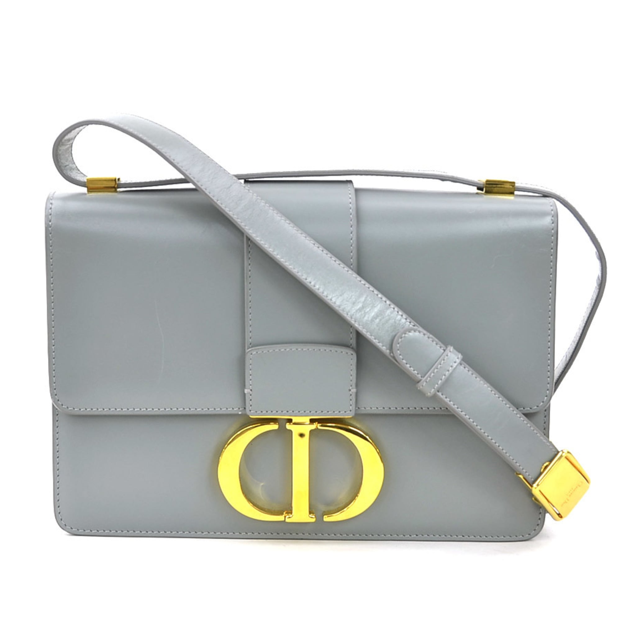 Christian Dior Gray Leather Shoulder Bag (Pre-Owned)
