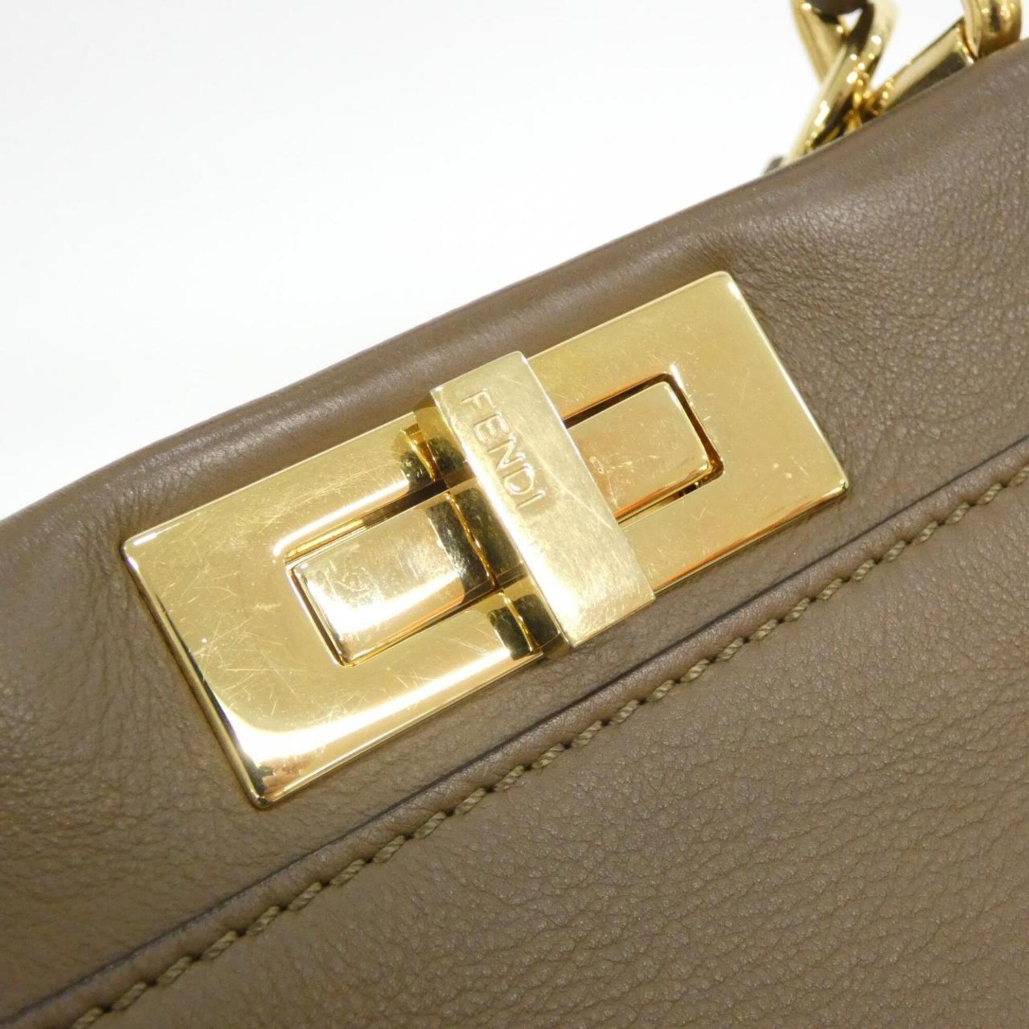 Fendi Brown Leather Handbag (Pre-Owned)