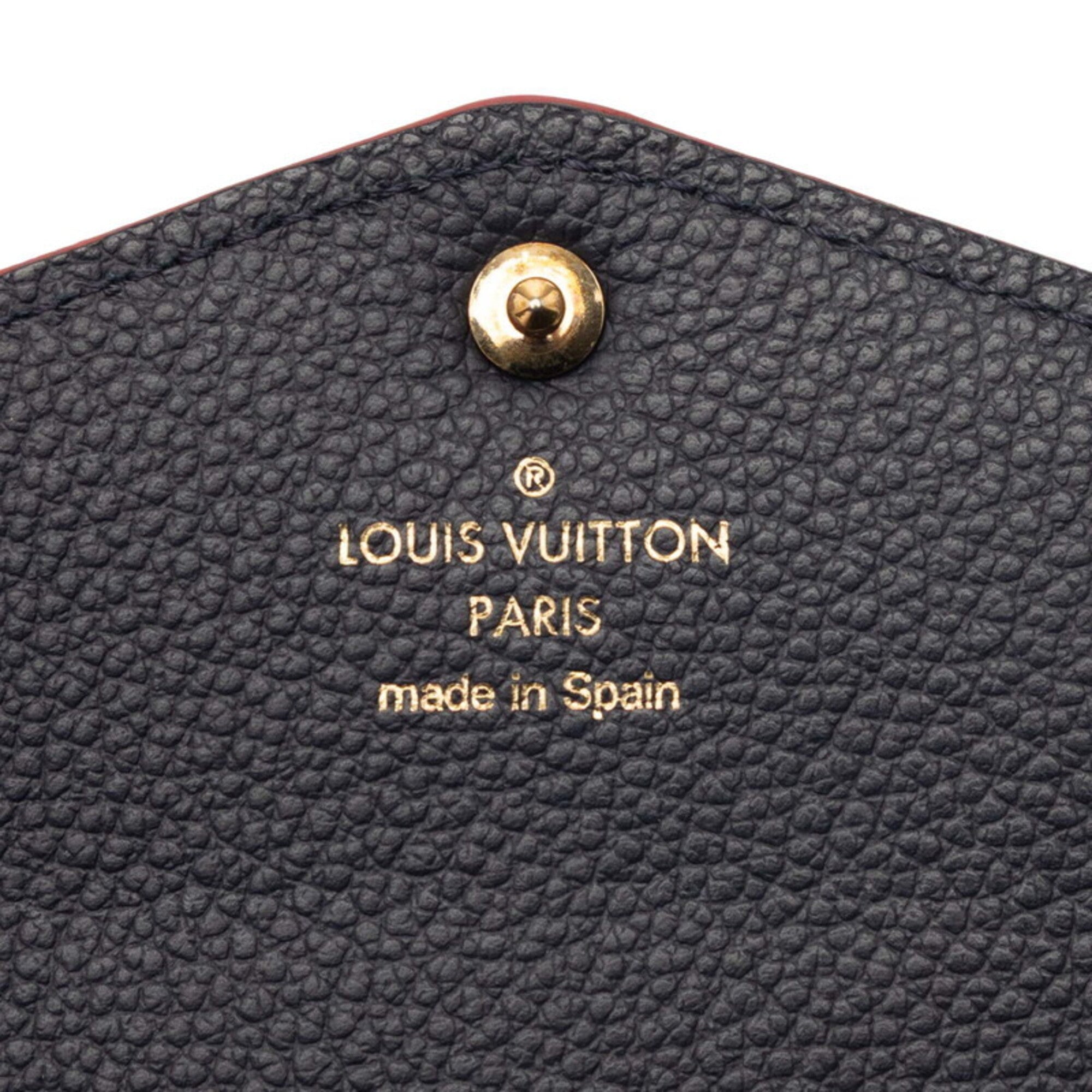 Louis Vuitton Marine Rouge Navy Leather Long Wallet (Bi-Fold) (Pre-Owned)