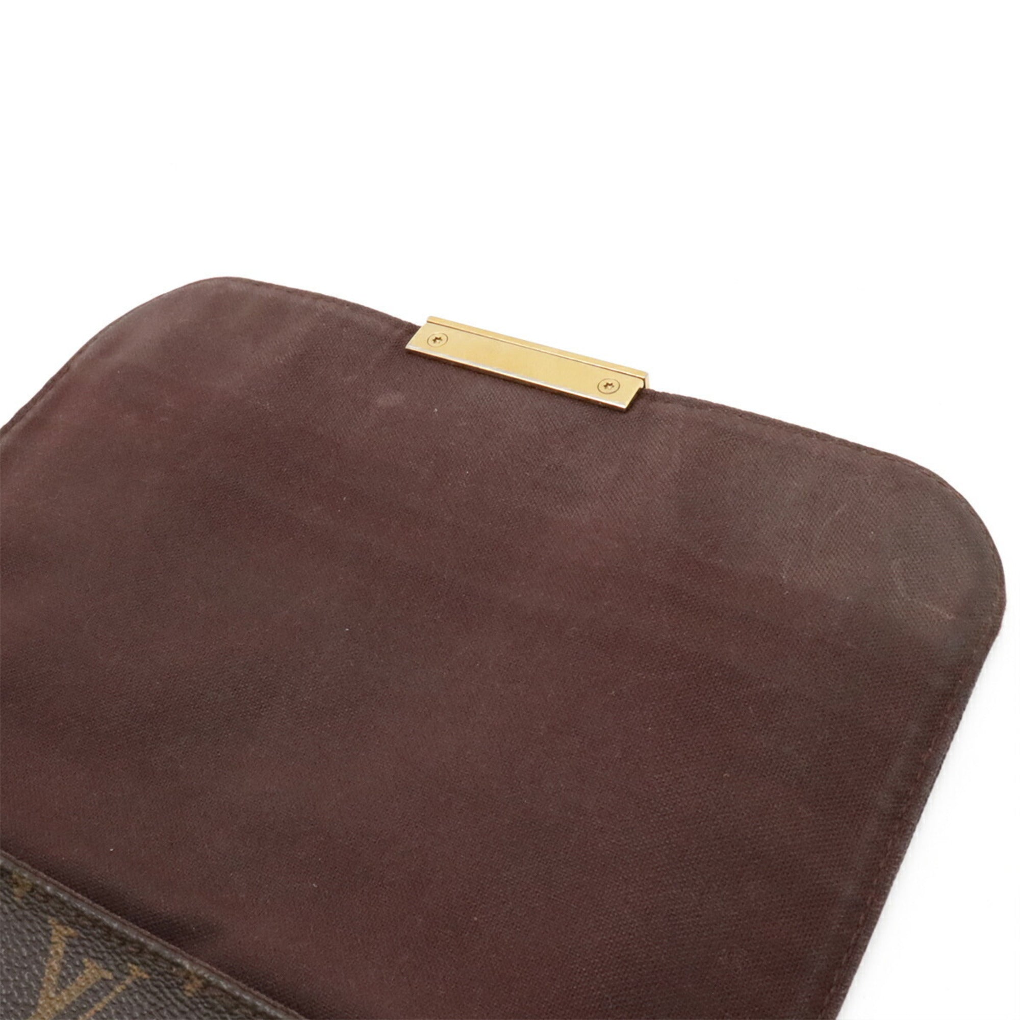 Louis Vuitton Brown Monogram Canvas Clutch Bag Shoulder Bag (Pre-Owned)