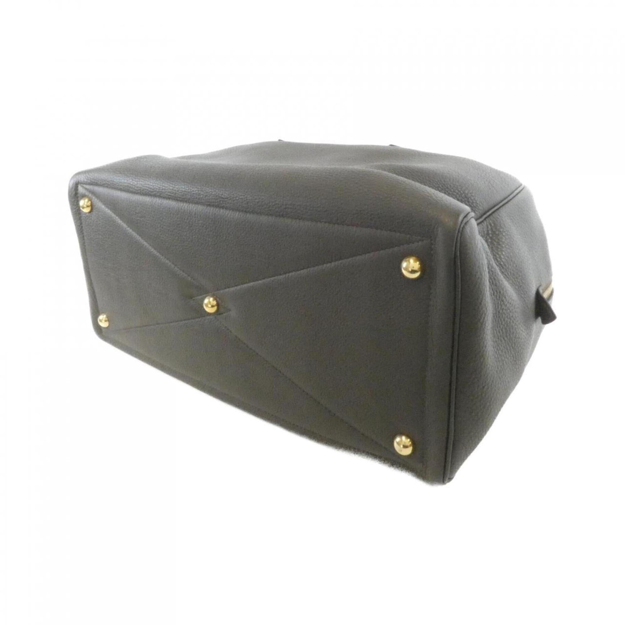 Hermes Green Olive Vert Taurillon Clemence Leather Boston Bag (Pre-Owned)