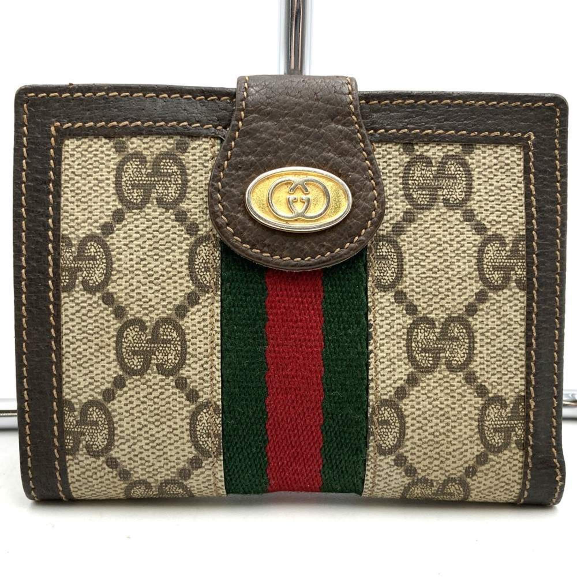 Gucci Brown Gg Supreme Leather Wallet (Bi-Fold) (Pre-Owned)