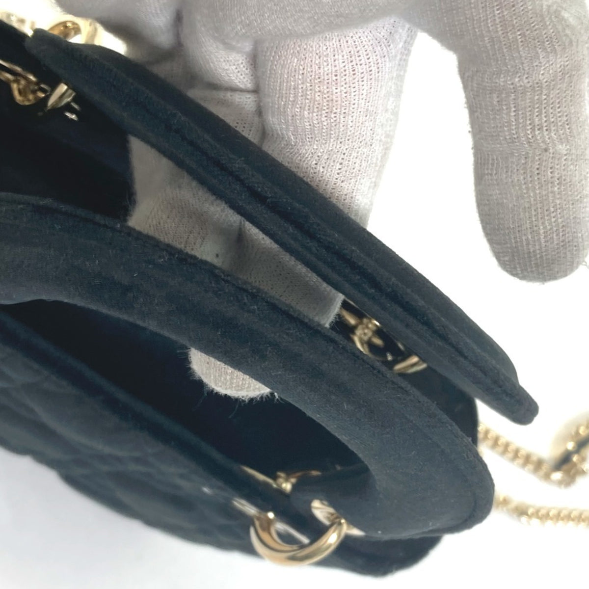 Christian Dior Lady Dior Black Leather Handbag Shoulder Bag (Pre-Owned)