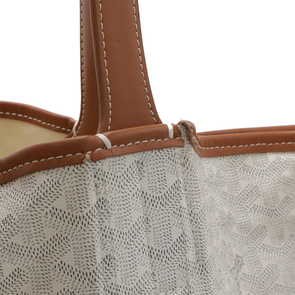 Goyard Brown White Coated Canvas Handbag Shoulder Bag Tote Bag (Pre-Owned)