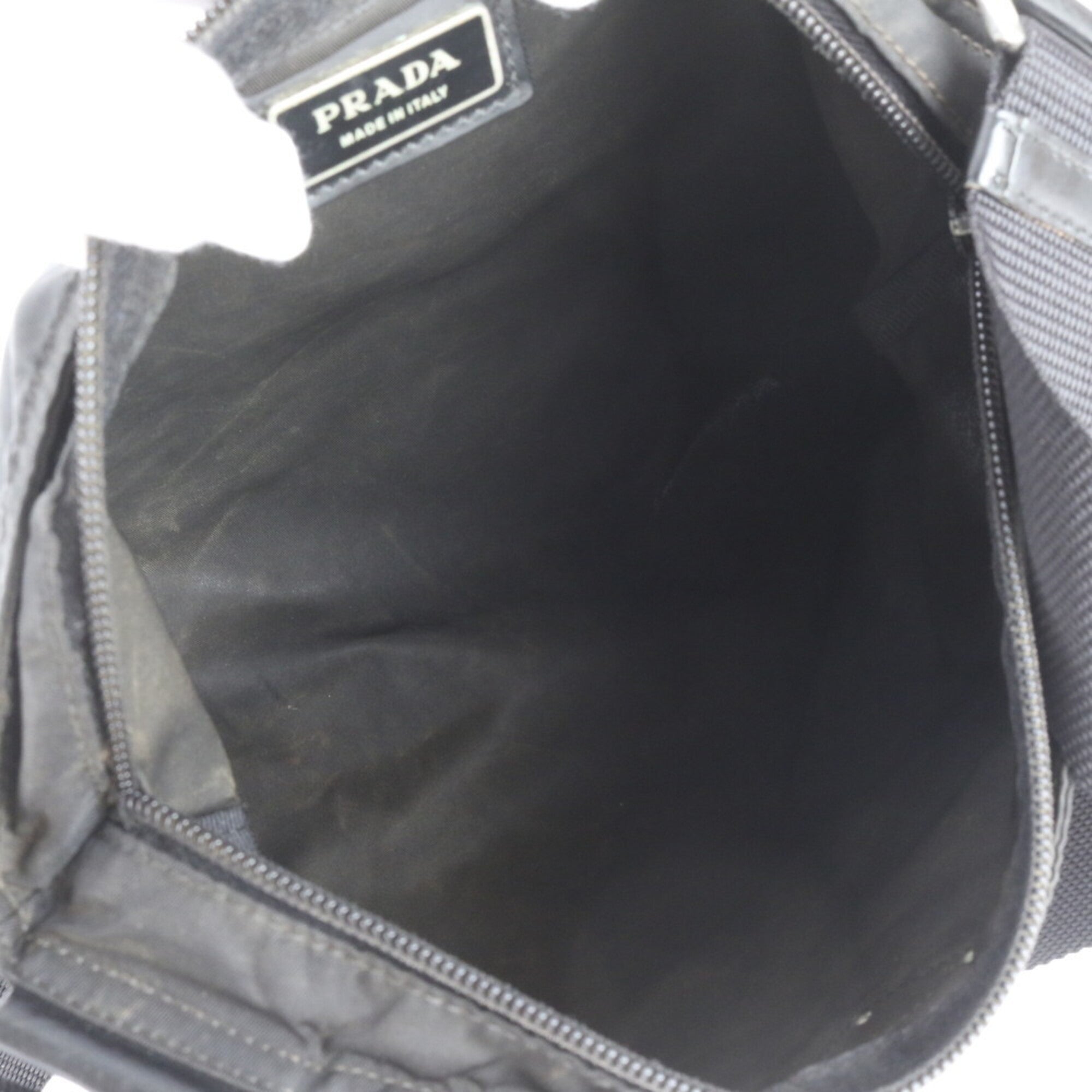 Prada Black Nylon Leather Shoulder Bag (Pre-Owned)