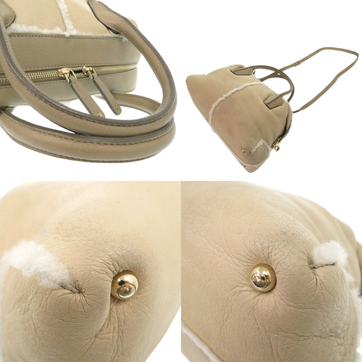 Tod's Beige Grayish Leather Leather Handbag (Pre-Owned)