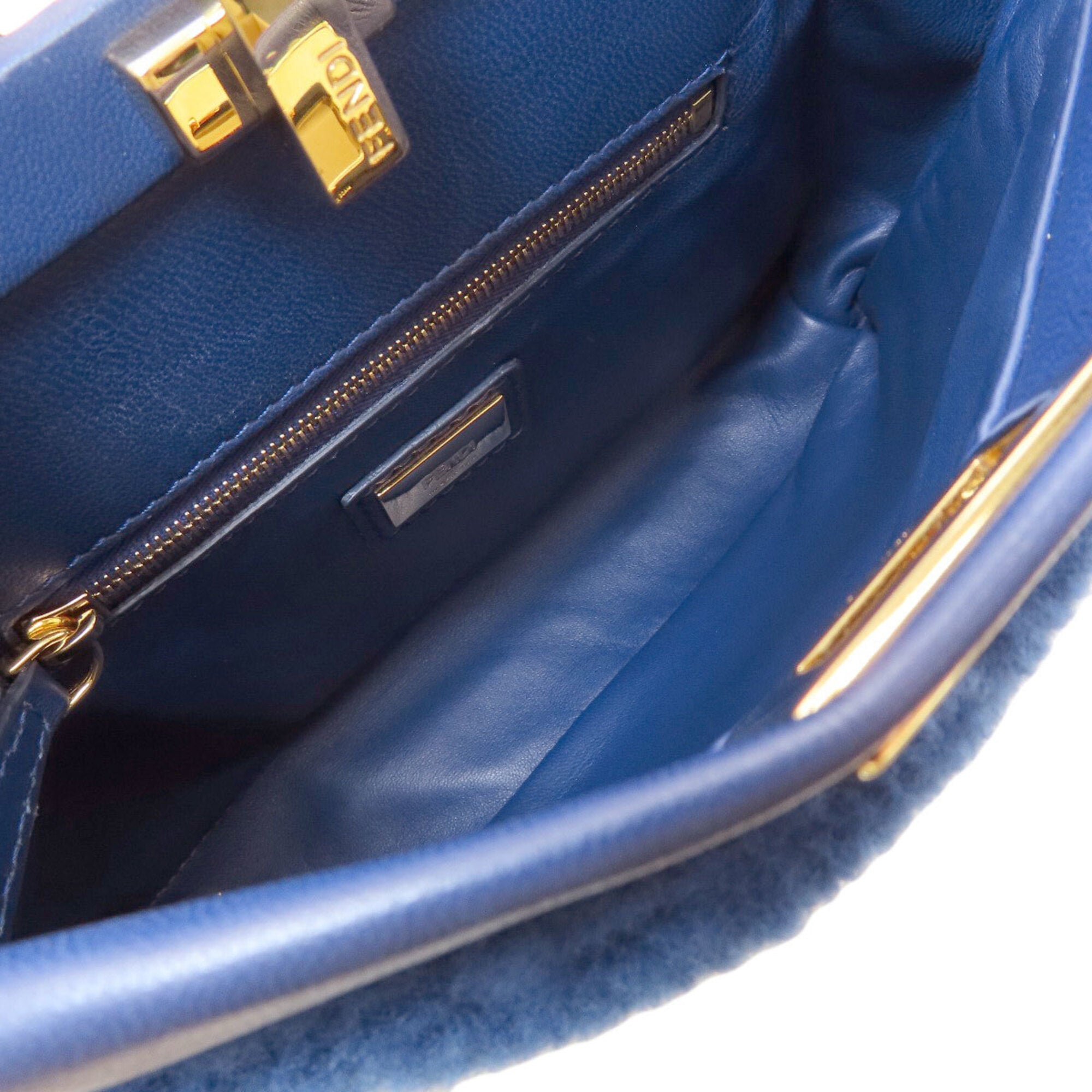 Fendi Blue Fur Handbag (Pre-Owned)