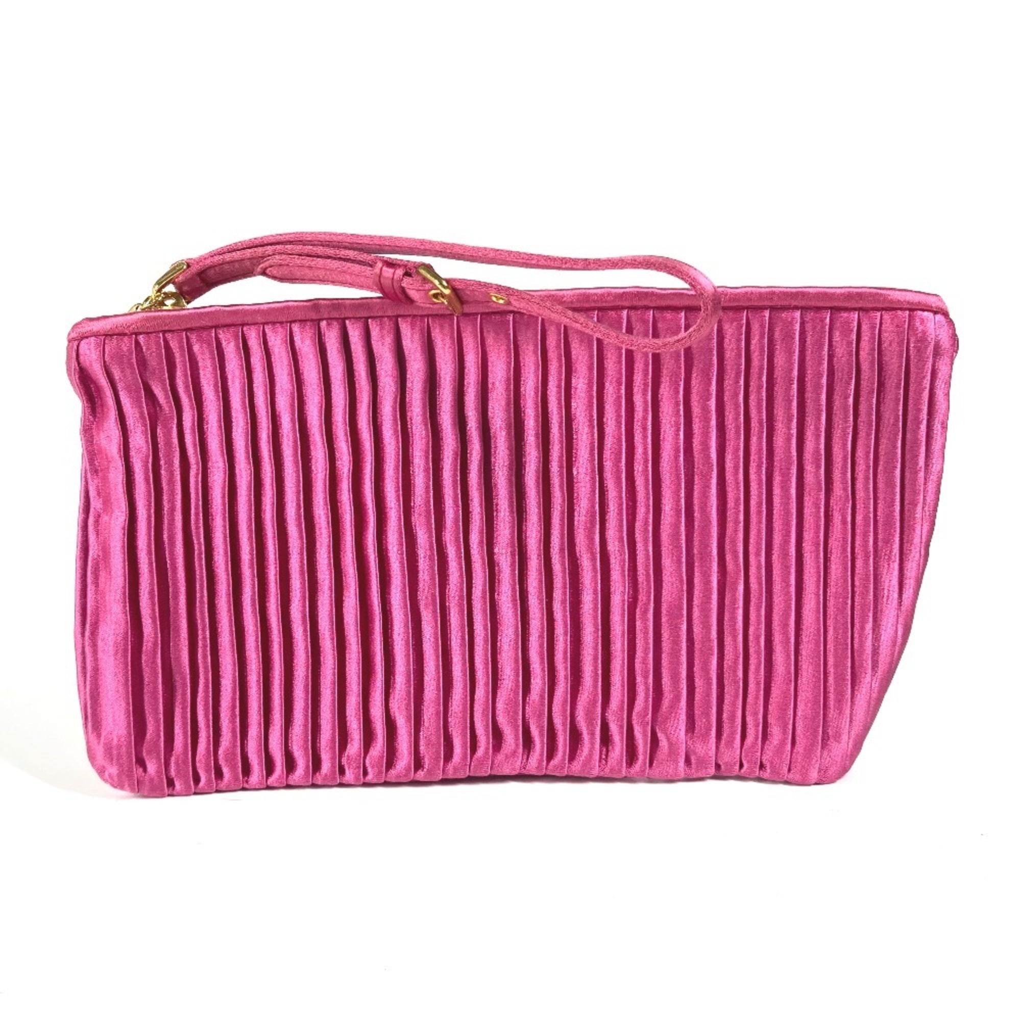 Miu Miu Pink Rayon Silk Clutch Bag Pouch (Pre-Owned)