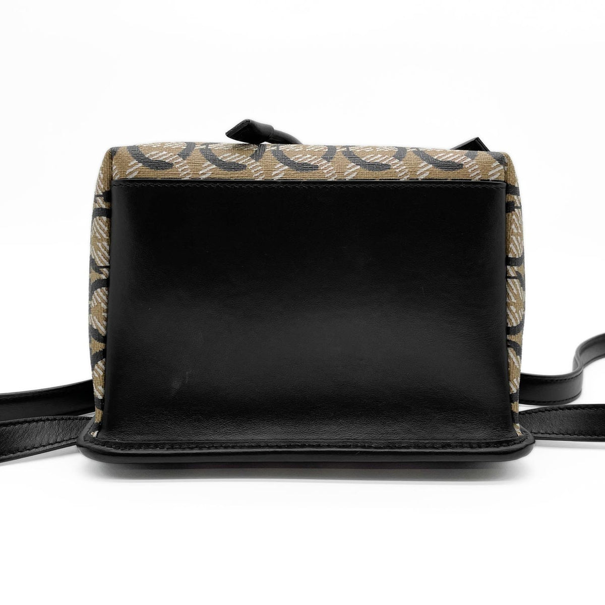 Salvatore Ferragamo Beige Black Pvc Leather Backpack (Pre-Owned)