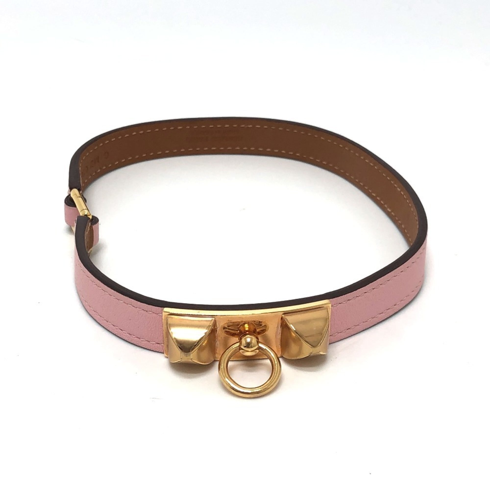 Hermes Pink Swift Leather Charm Bracelet (Pre-Owned)