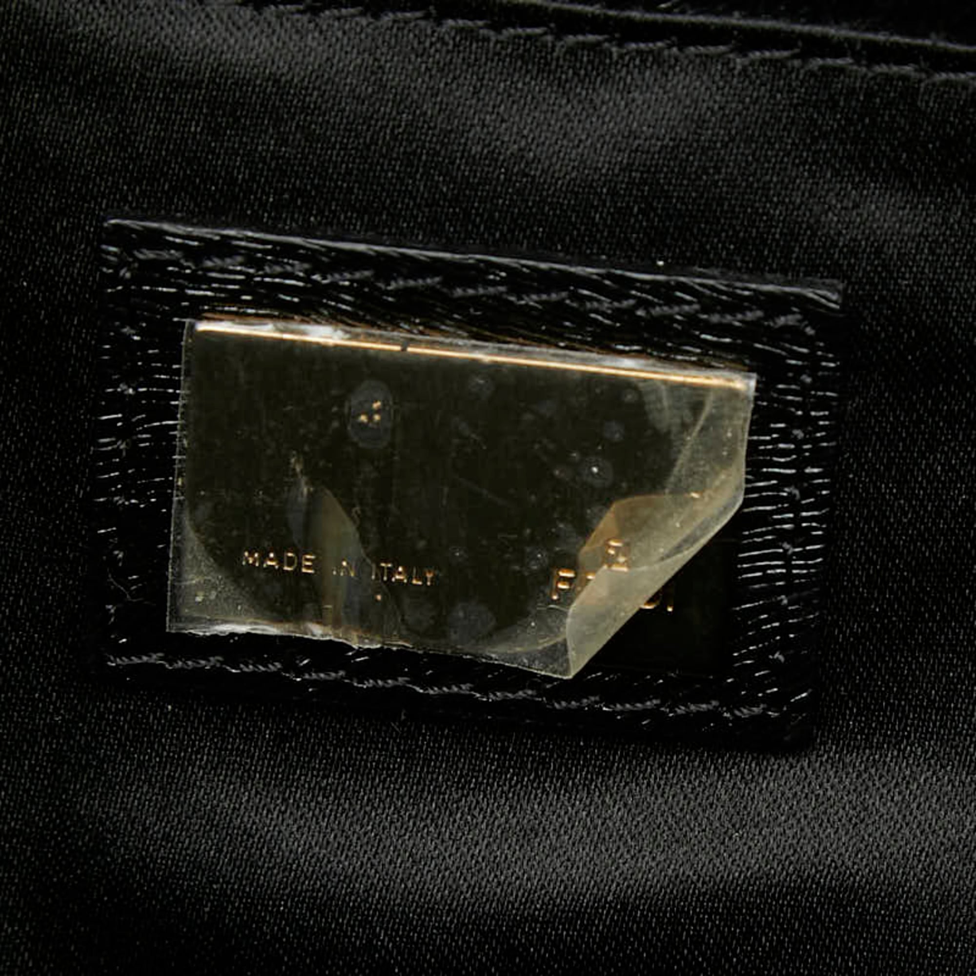 Fendi Black Brown Fur Leather Handbag Shoulder Bag (Pre-Owned)
