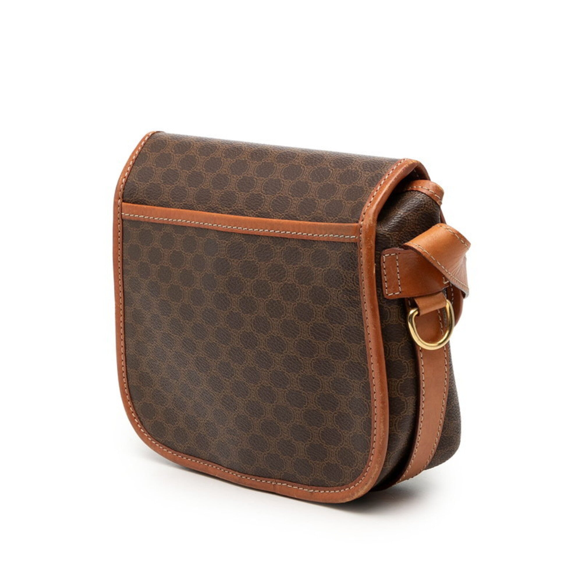 Celine Macadam Brown Pvc Leather Shoulder Bag (Pre-Owned)