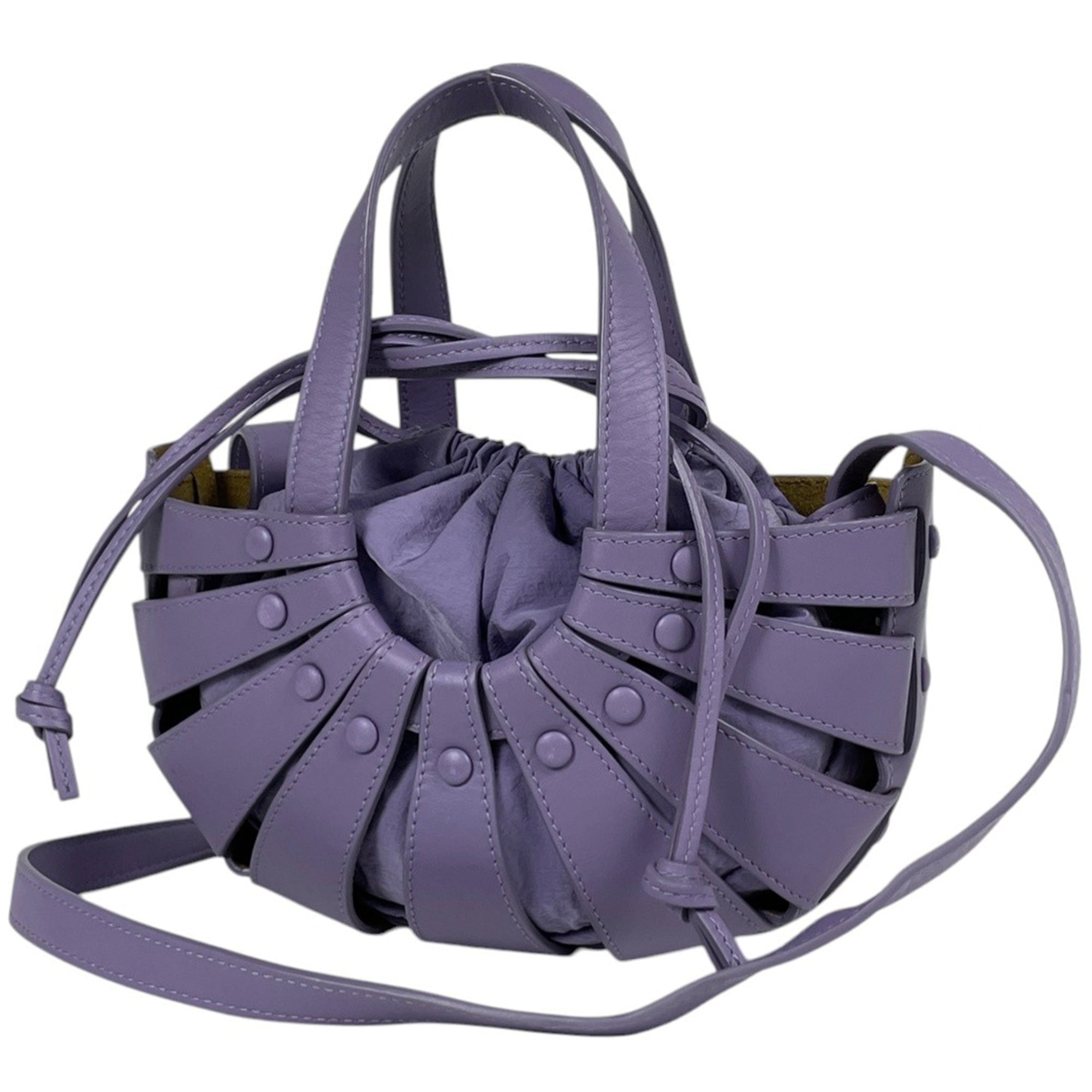Bottega Veneta Purple Leather Handbag (Pre-Owned)