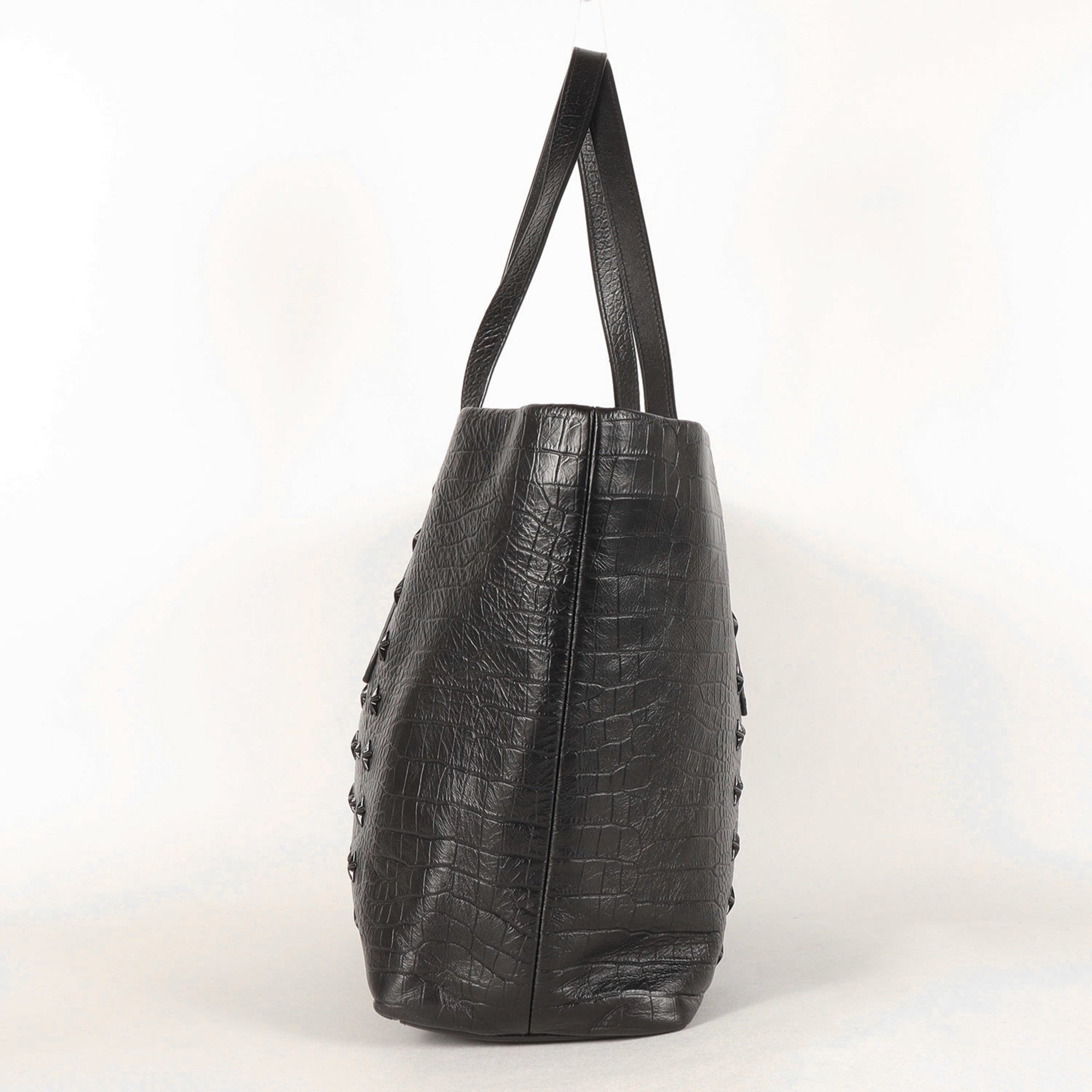 Jimmy Choo Black Leather Tote Bag (Pre-Owned)