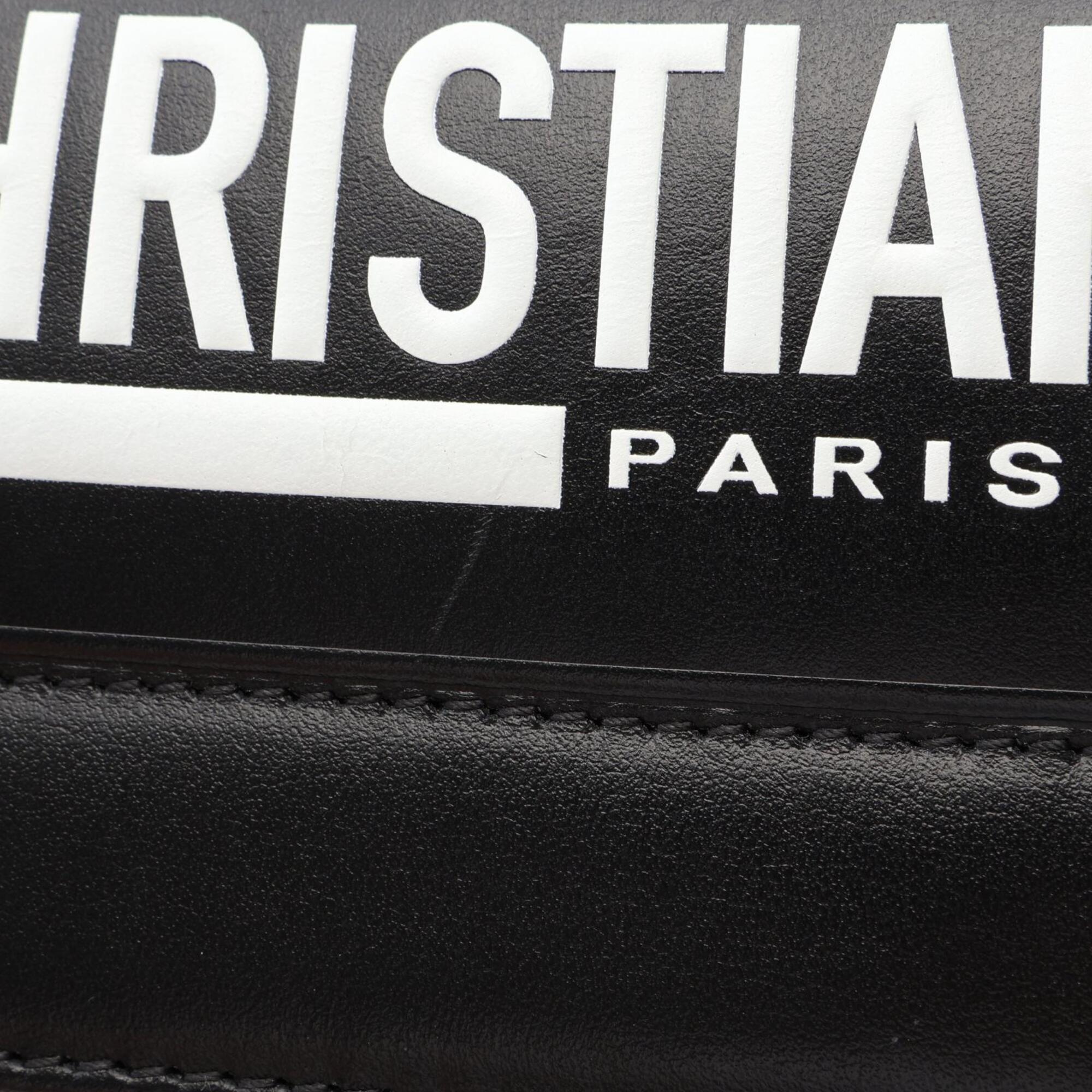 Christian Dior Black White Leather Handbag Shoulder Bag (Pre-Owned)
