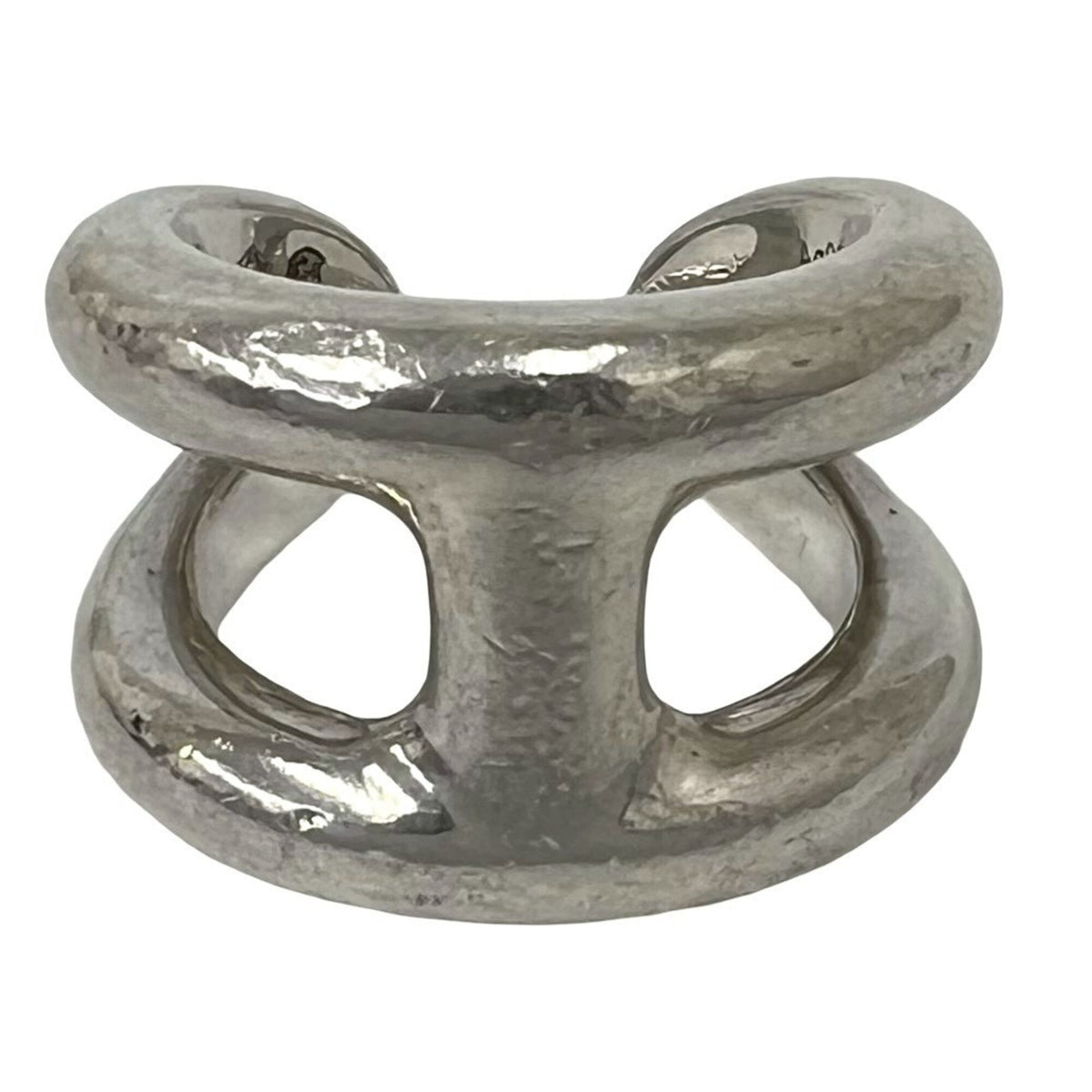 Hermes Silver Silver 925 Band Ring (Pre-Owned)
