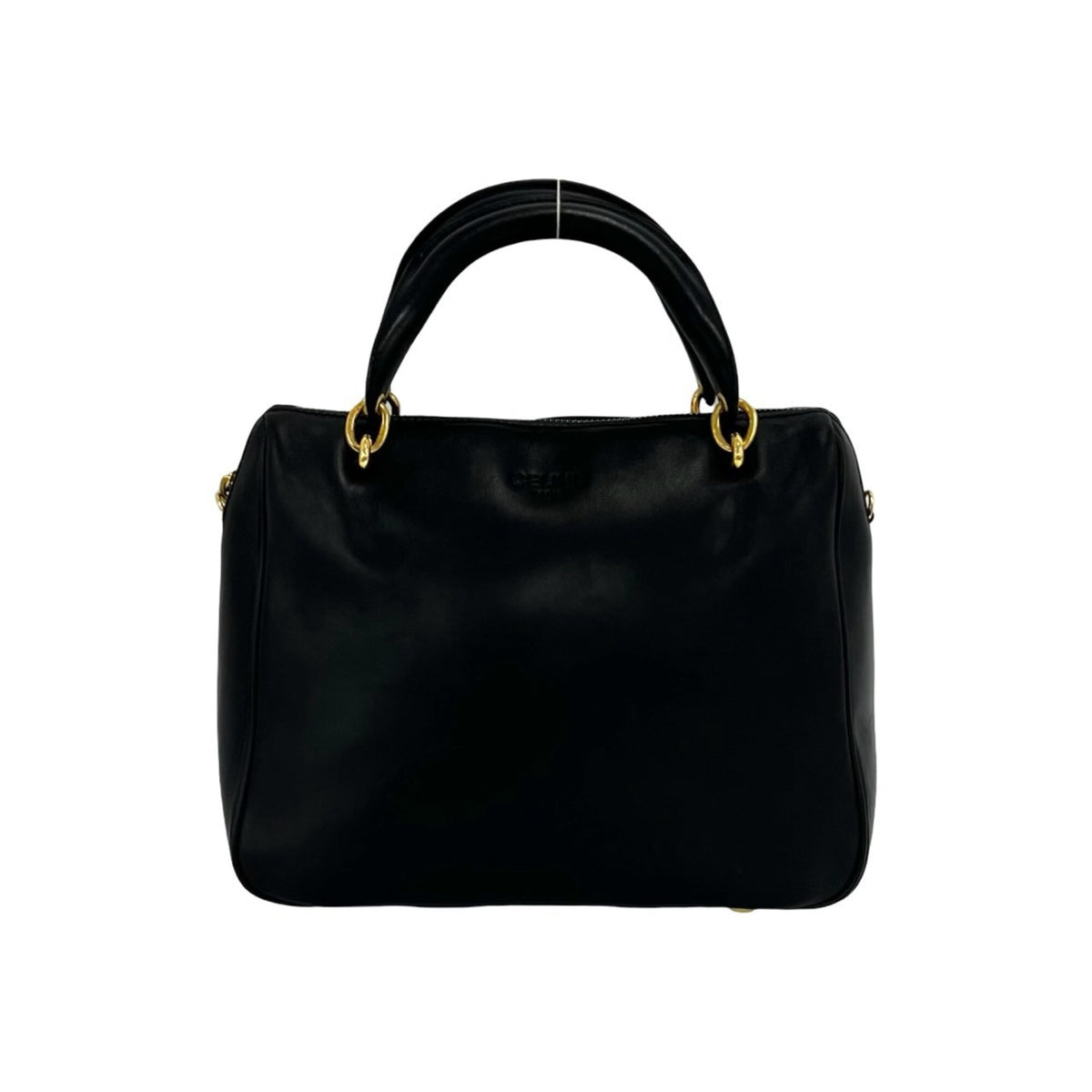 Celine Black Leather Boston Bag Handbag (Pre-Owned)