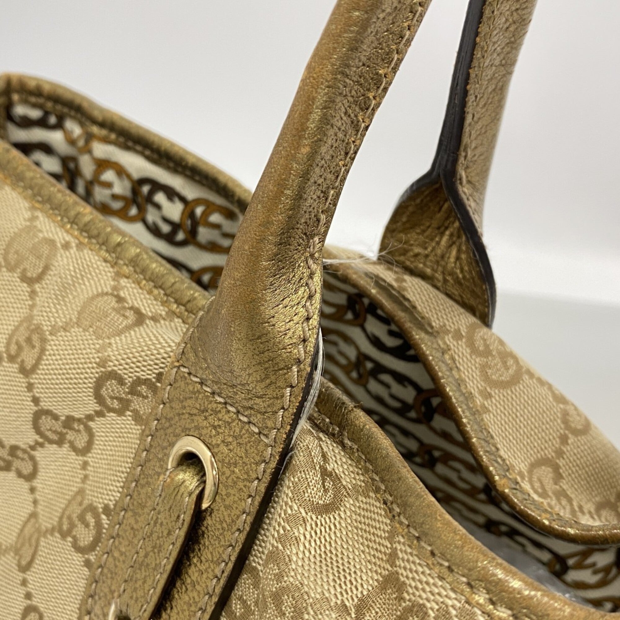 Gucci Beige Canvas Tote Bag (Pre-Owned)