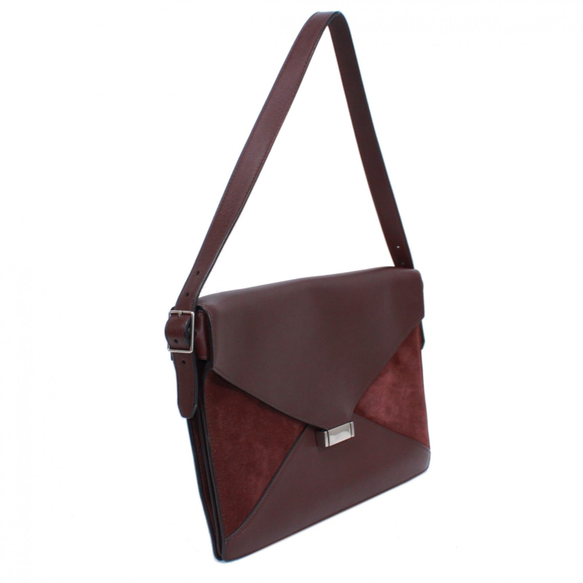 Celine Bordeaux Leather Suede Clutch Bag Shoulder Bag (Pre-Owned)