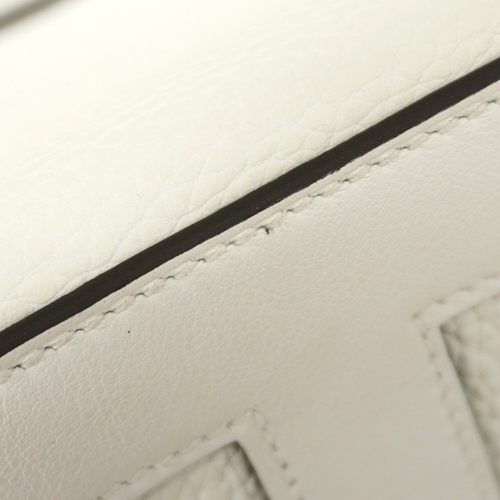 Hermes White Taurillon Clemence Leather Handbag (Pre-Owned)