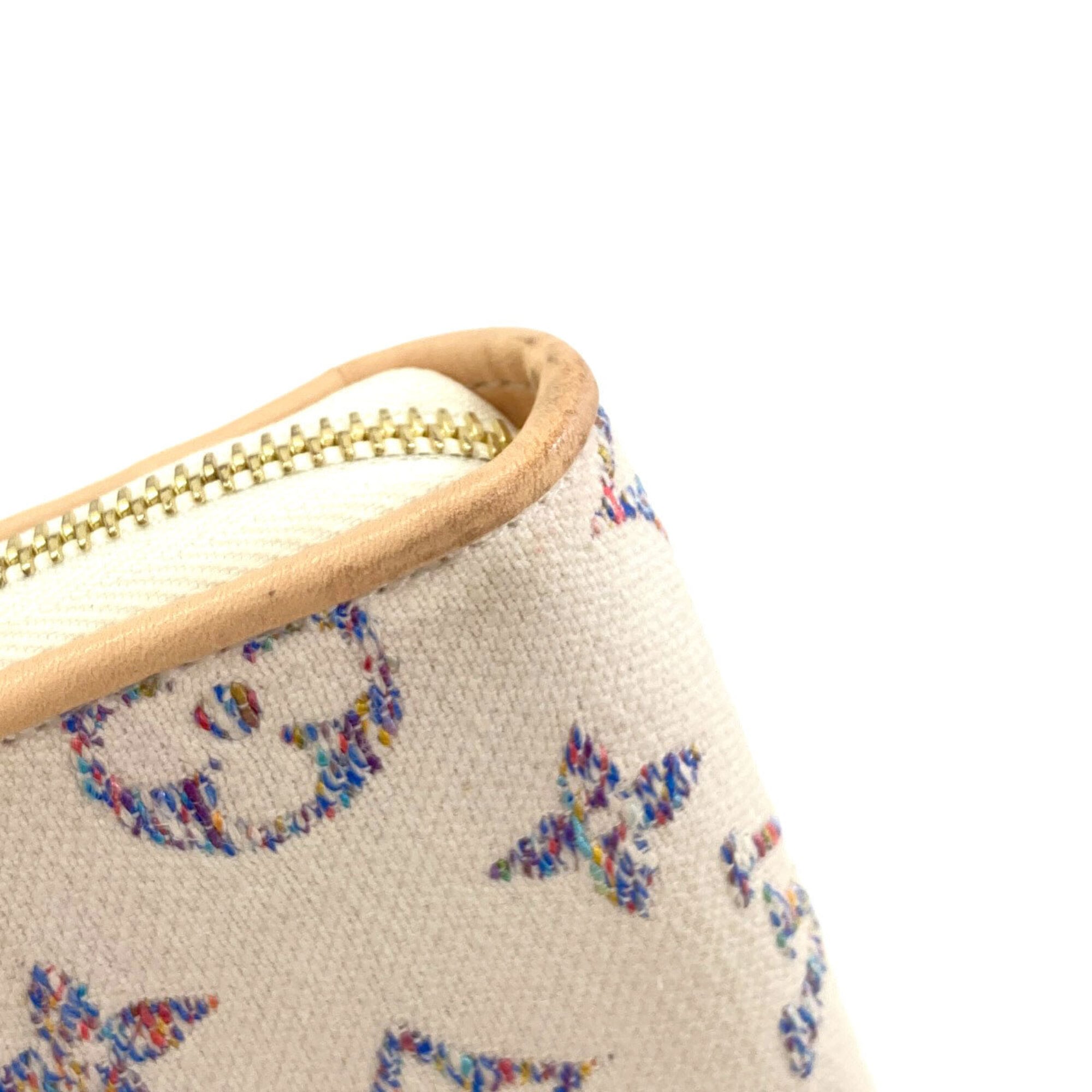 Louis Vuitton Beige Blue White Monogram Long Wallet (Bi-Fold) (Pre-Owned)