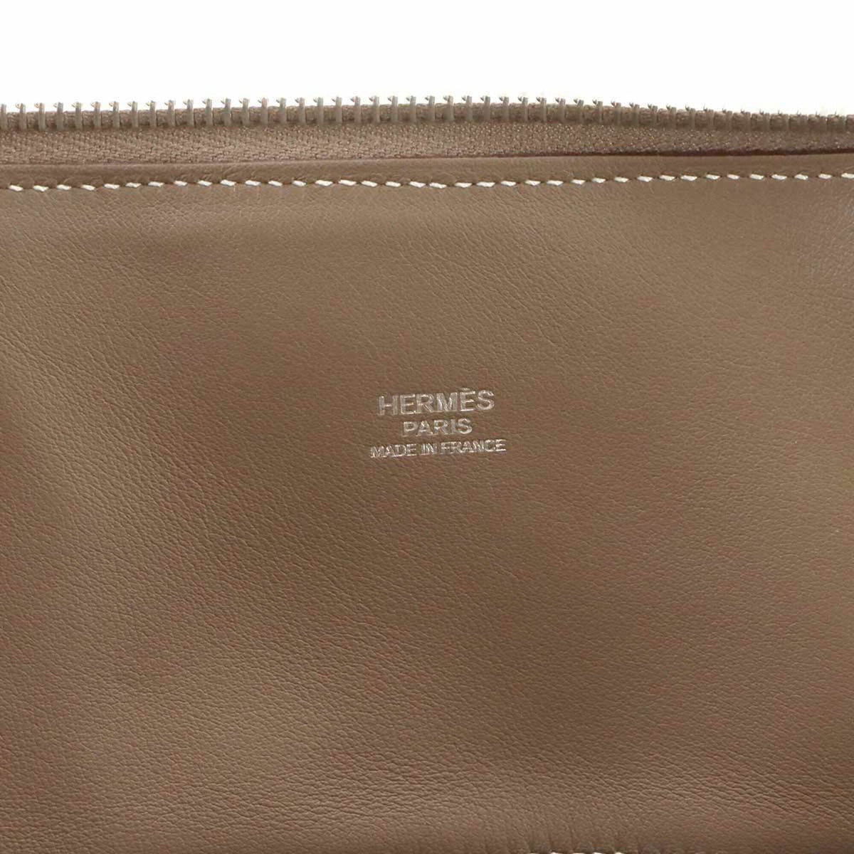 Hermes Etoupe Gray Taurillon Clemence Leather Handbag (Pre-Owned)