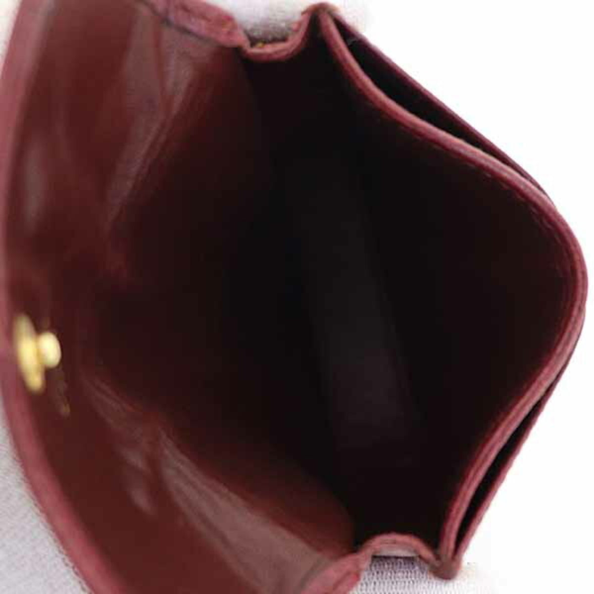 Cartier Bordeaux Wine Red Leather Coin Purse/Coin Case (Pre-Owned)