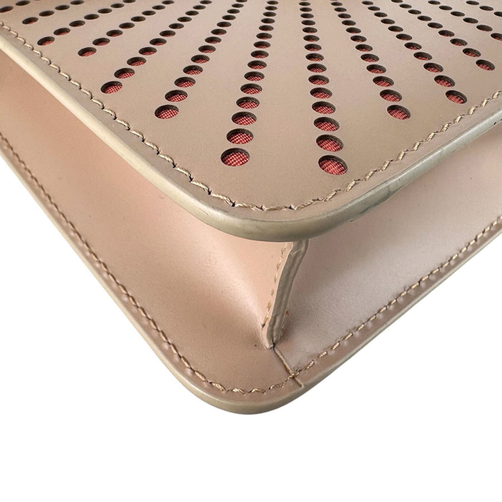 Bvlgari Pink Beige Leather Shoulder Bag (Pre-Owned)