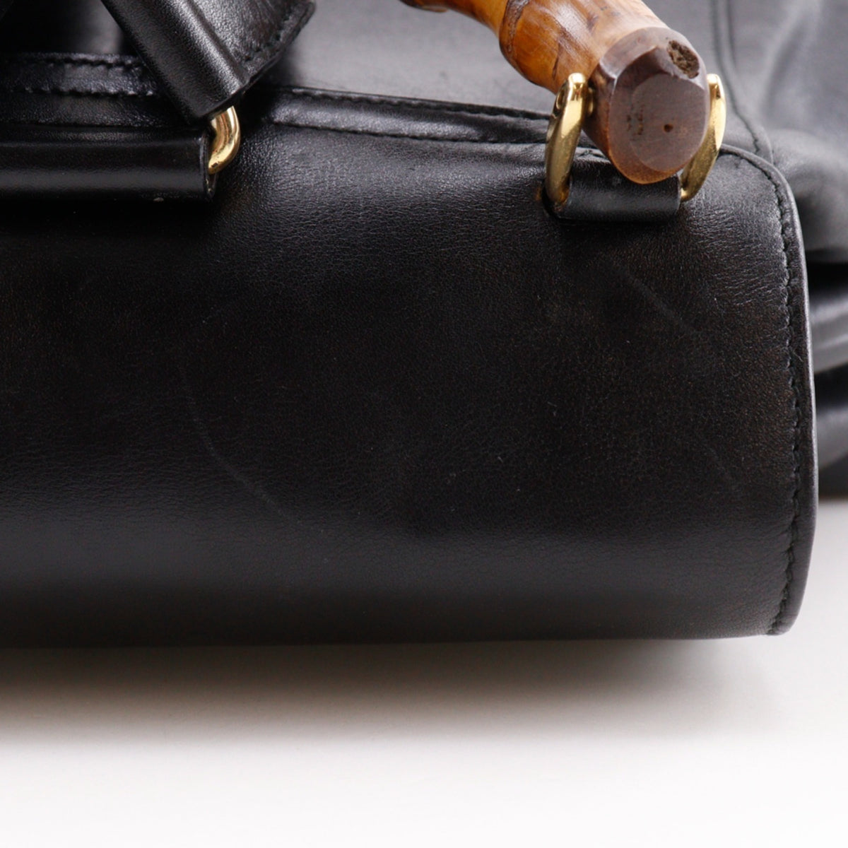 Gucci Bamboo Black Leather Backpack (Pre-Owned)