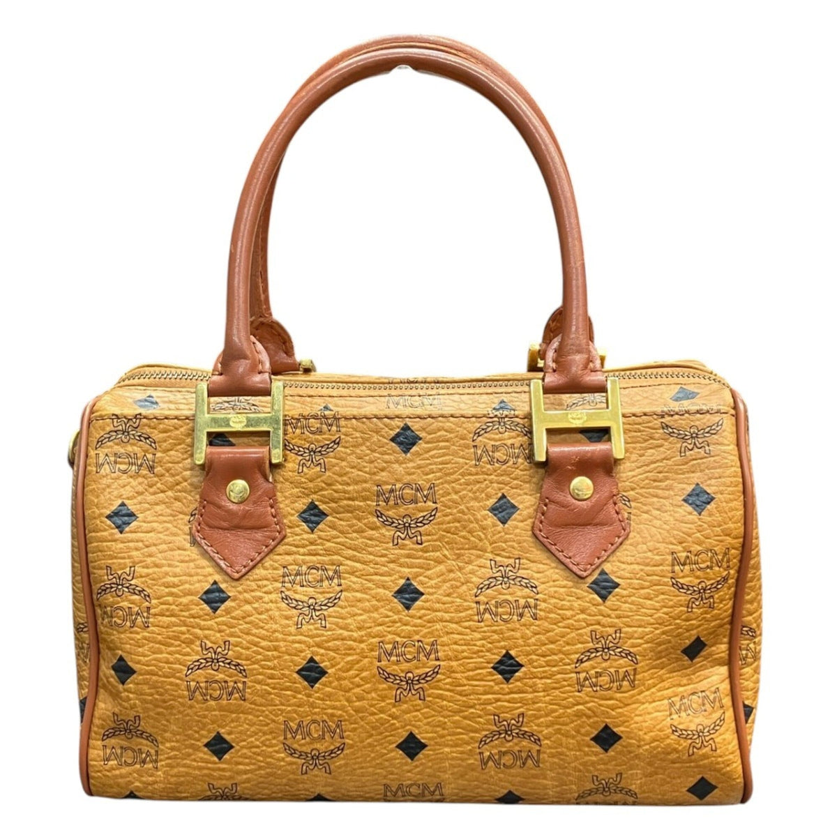 Mcm Visetos Brown Pvc Leather Handbag (Pre-Owned)