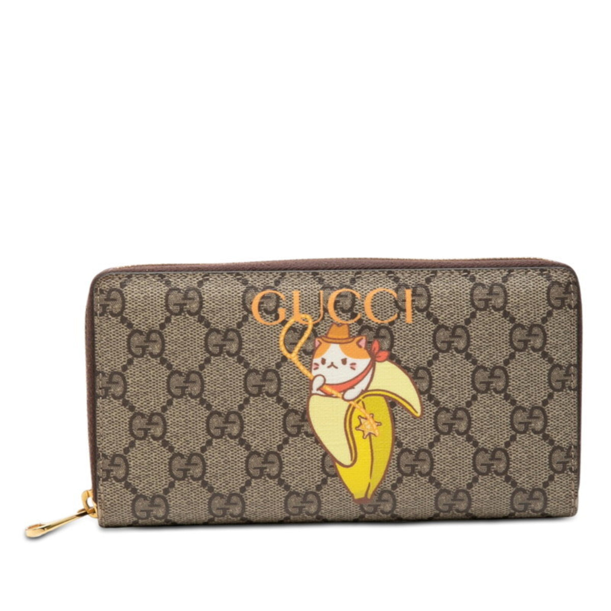 Gucci Brown Yellow Pvc Leather Long Wallet (Bi-Fold) (Pre-Owned)