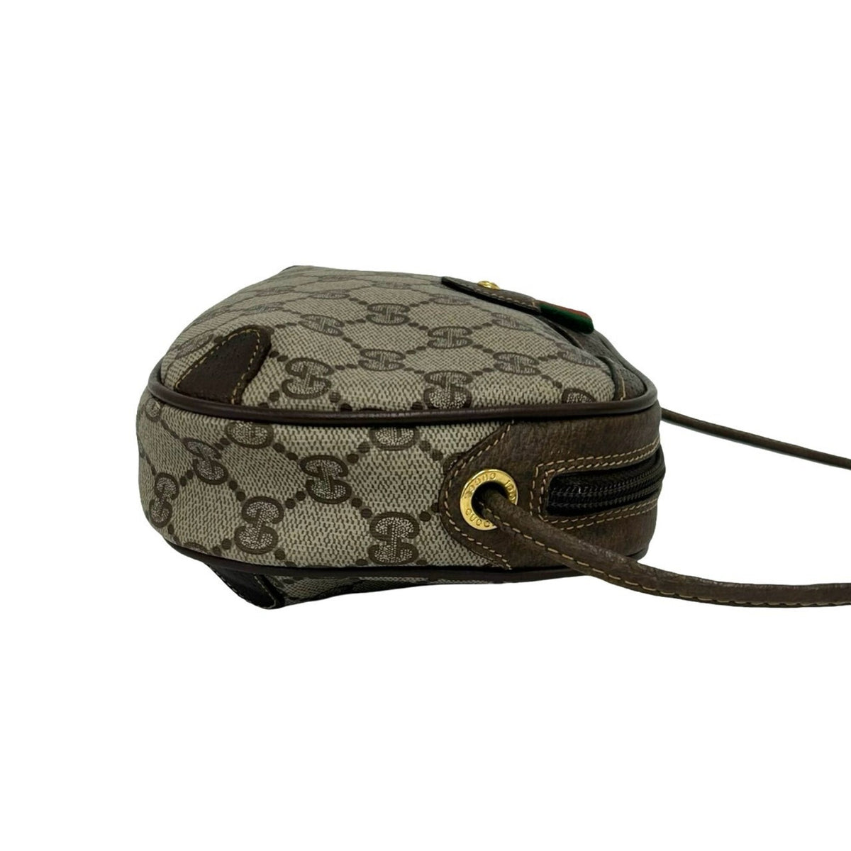 Gucci Brown Green Red Color Leather Pvc Pochette Shoulder Bag (Pre-Owned)