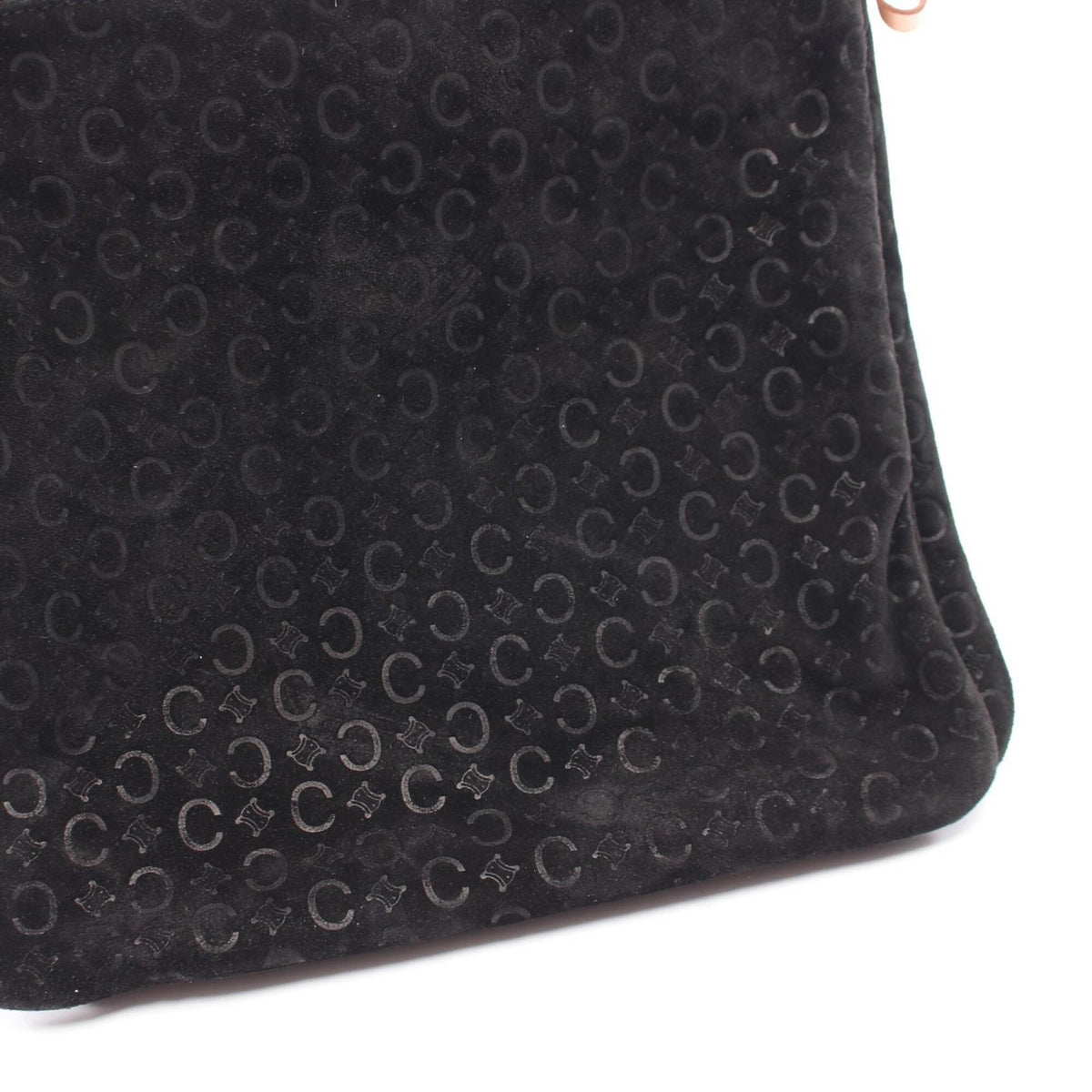 Celine Beige Black Suede Leather Handbag Shoulder Bag (Pre-Owned)