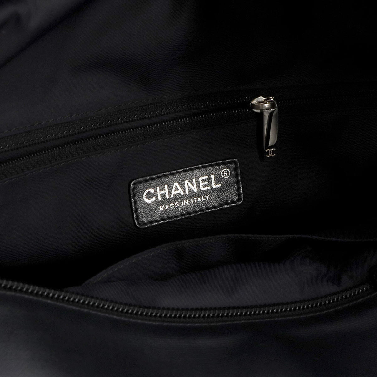 Chanel Black Nylon Pvc Leather Handbag Tote Bag (Pre-Owned)